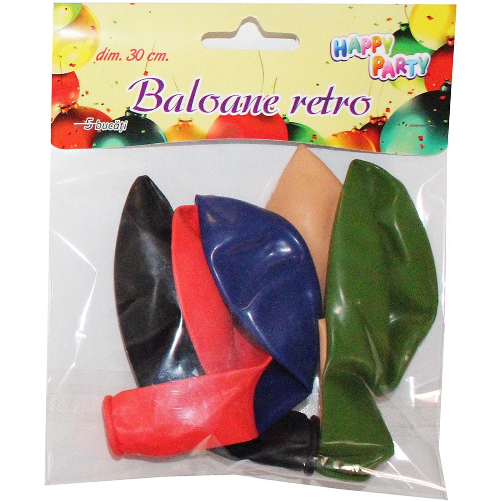 Set baloane retro, 30 cm, 5 bucati
