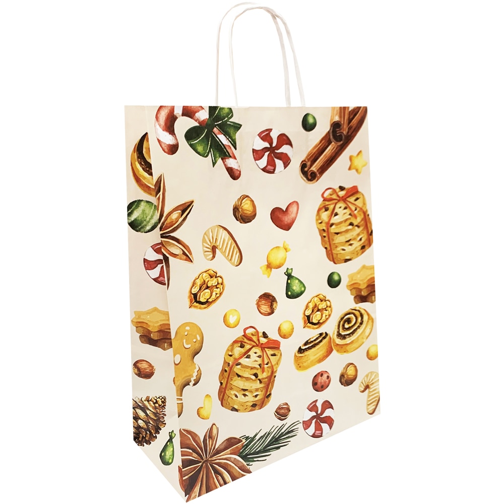 Punga SAVCOM Kraft Christmas, mica, diverse modele