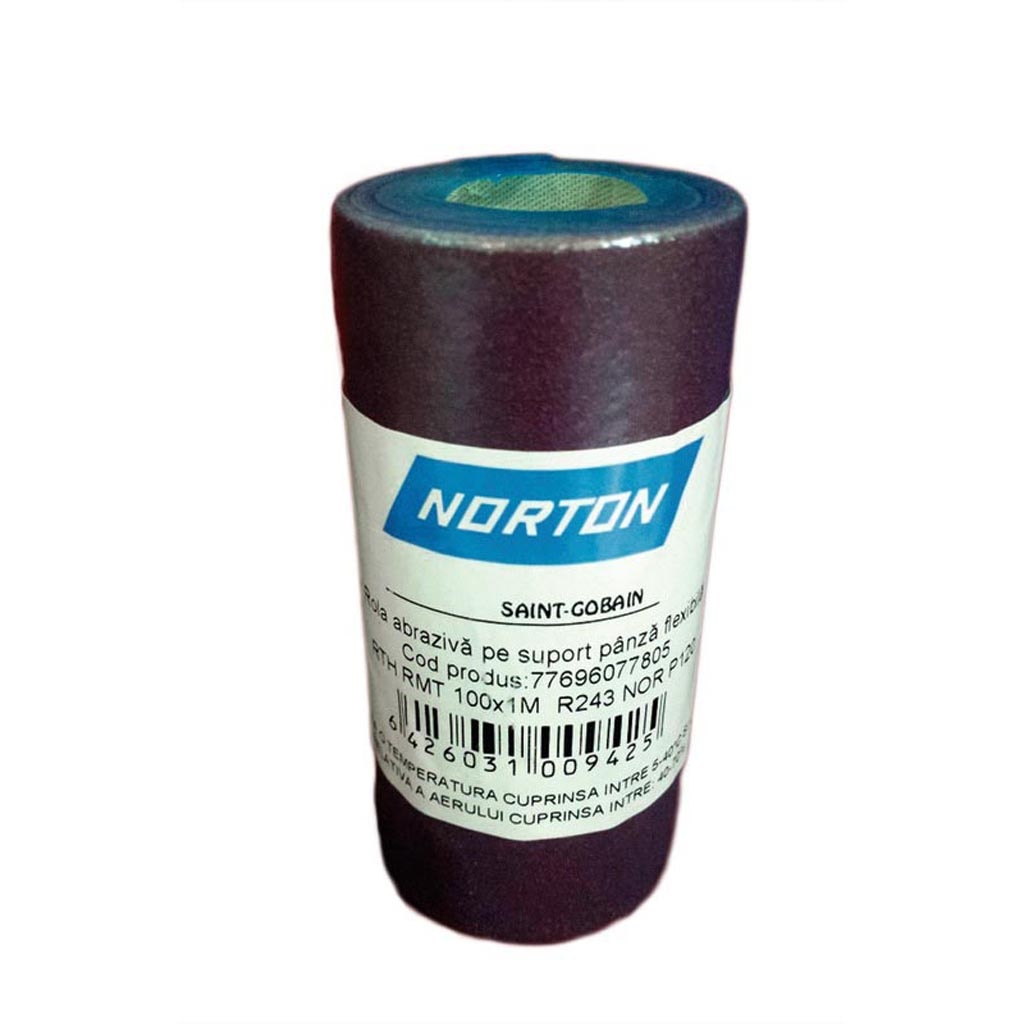Rulou abraziv pe suport de panza, 120 x 1 mm, granulatie 60