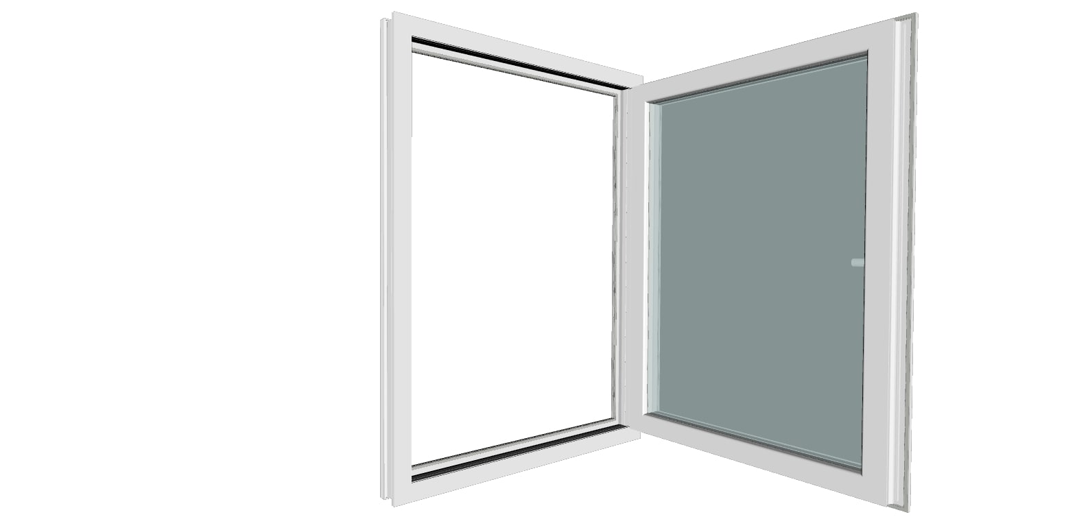 Fereastra termopan PVC, geam Clar + Low-E, alb, 5 camere, 86 x 116 cm, dreapta, dubla deschidere, oscilobatanta  Gealan