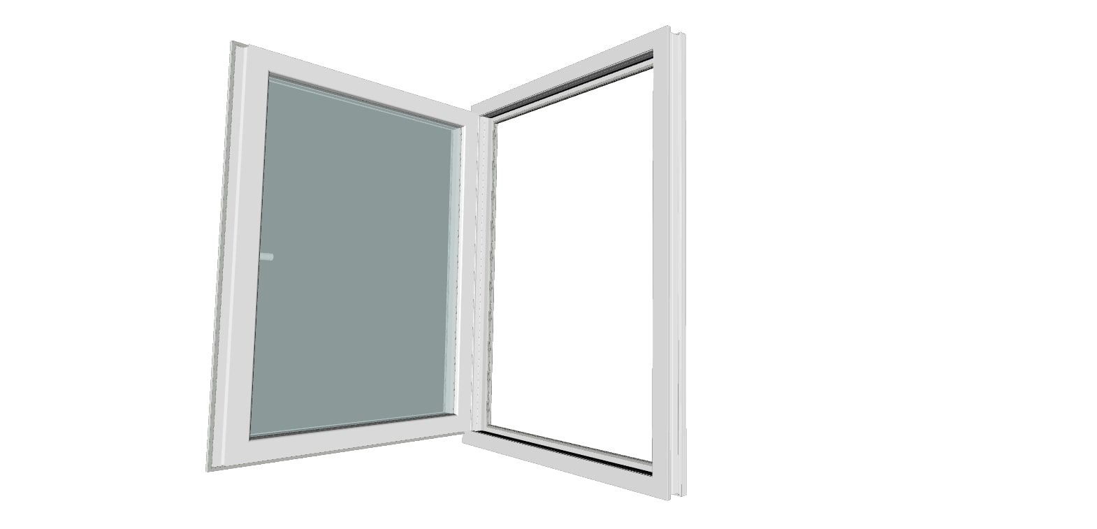 Fereastra termopan PVC, geam Clar + Low-E, alb, 5 camere, 86 x 116 cm, stanga, dubla deschidere, oscilobatanta  Gealan