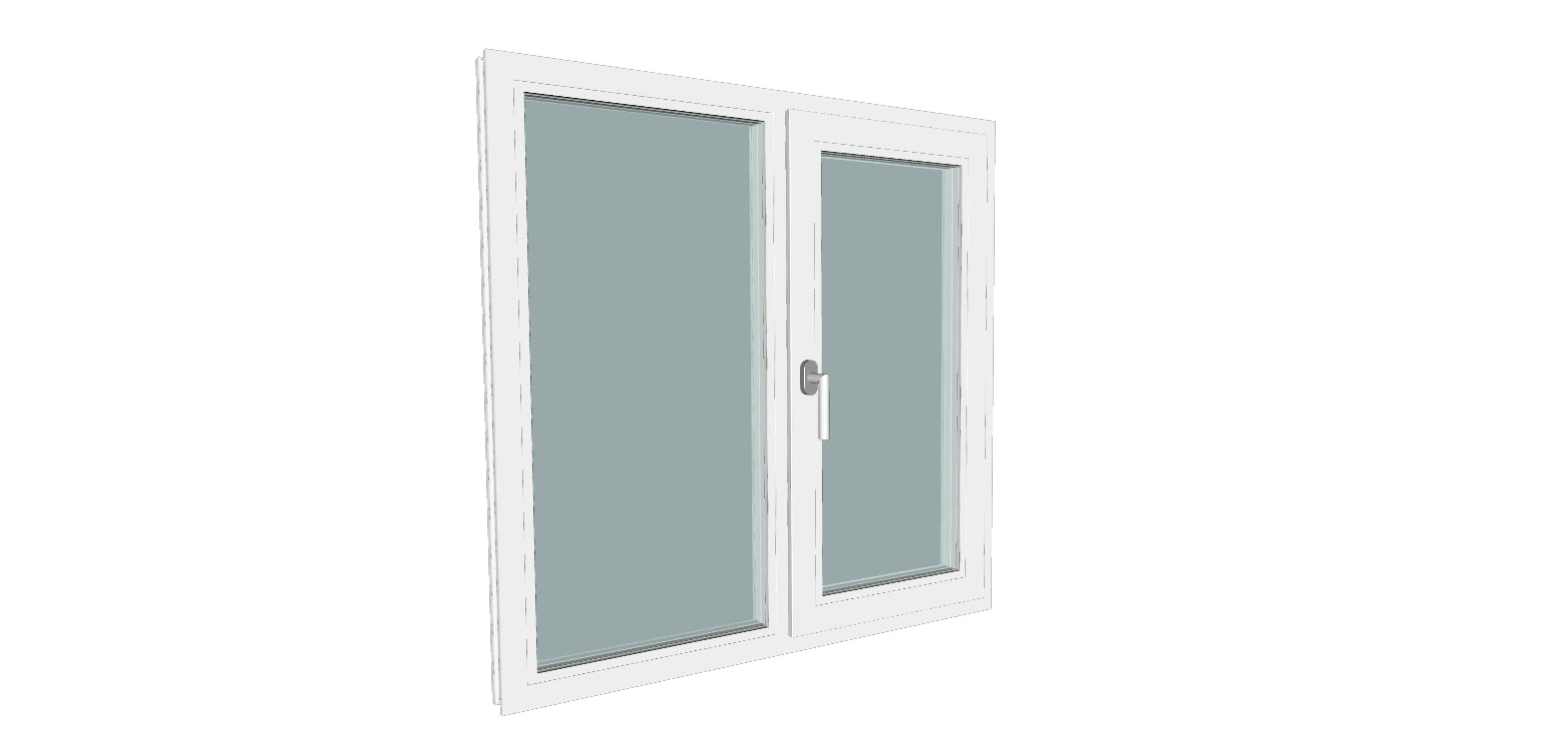 Fereastra termopan PVC, geam Clar + Low-E, alb, 5 camere, 116 x 116 cm, dreapta, dubla deschidere, fixa + oscilobatanta  Gealan