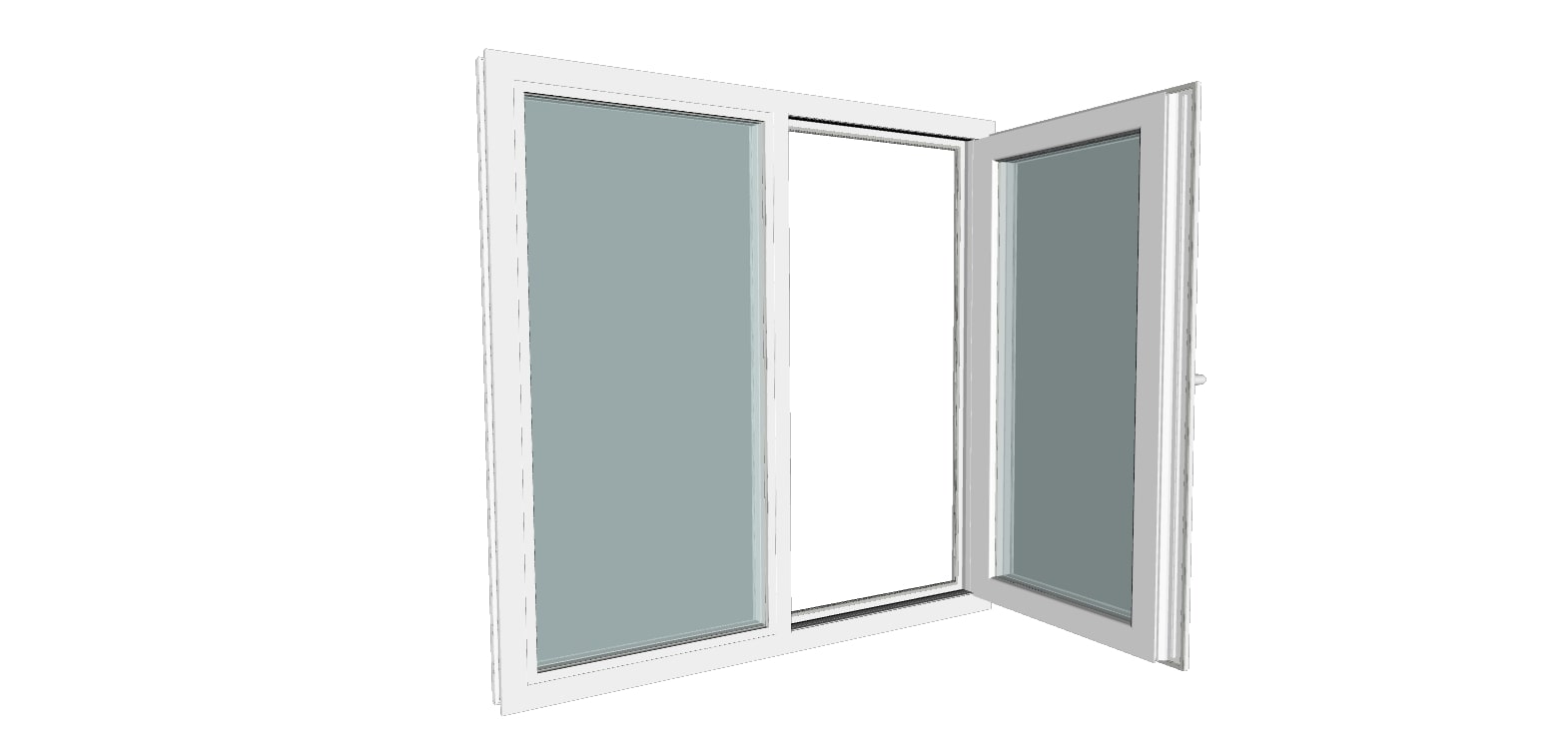 Fereastra termopan PVC, geam Clar + Low-E, alb, 5 camere, 116 x 116 cm, dreapta, dubla deschidere, fixa + oscilobatanta  Gealan