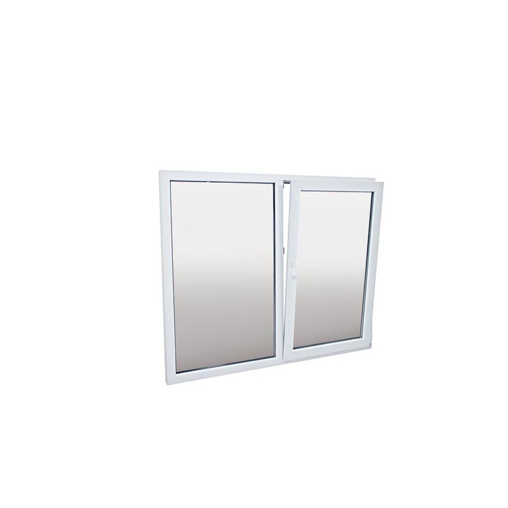 Fereastra termopan PVC, geam Clar + Low-E, alb, 5 camere, 116 x 116 cm, stanga, dubla deschidere, fixa + oscilobatanta  Gealan