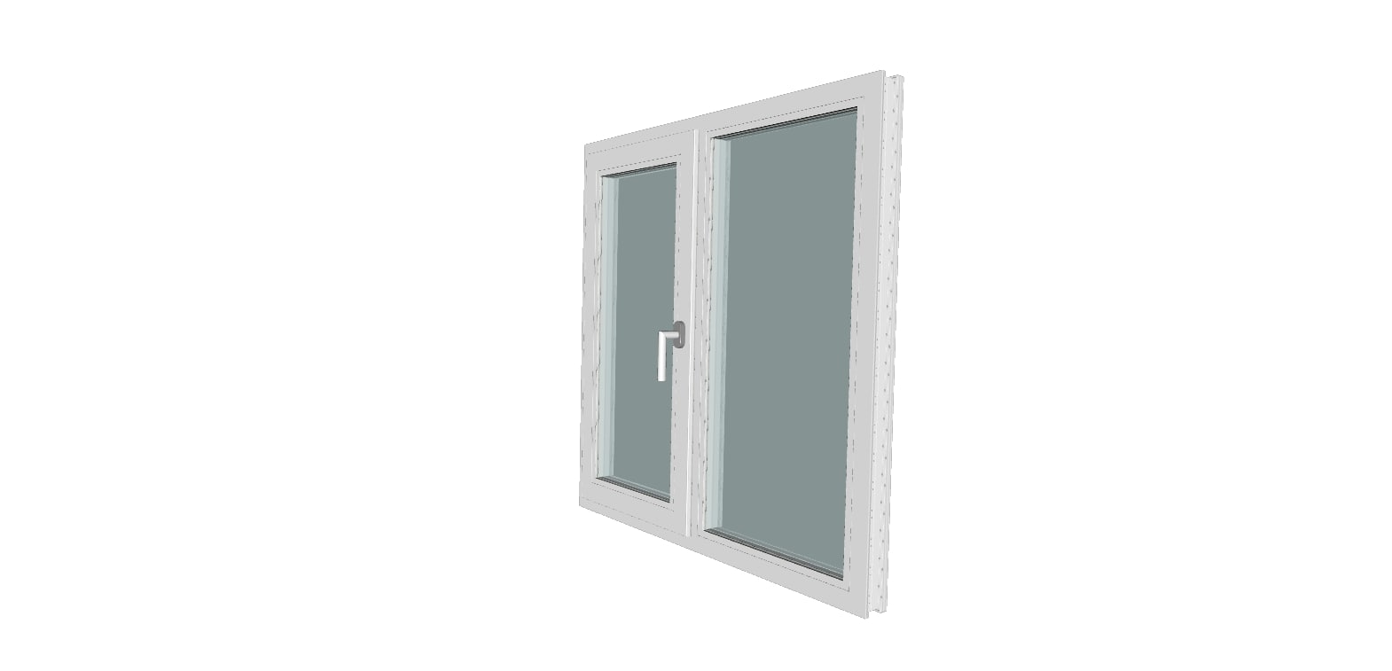 Fereastra termopan PVC, geam Clar + Low-E, alb, 5 camere, 116 x 116 cm, stanga, dubla deschidere, fixa + oscilobatanta  Gealan