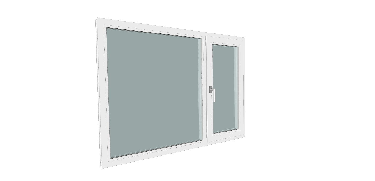 Fereastra termopan PVC, geam Clar + Low-E, alb, 5 camere, 160 x 116 cm, dreapta, simpla deschidere  • Gealan