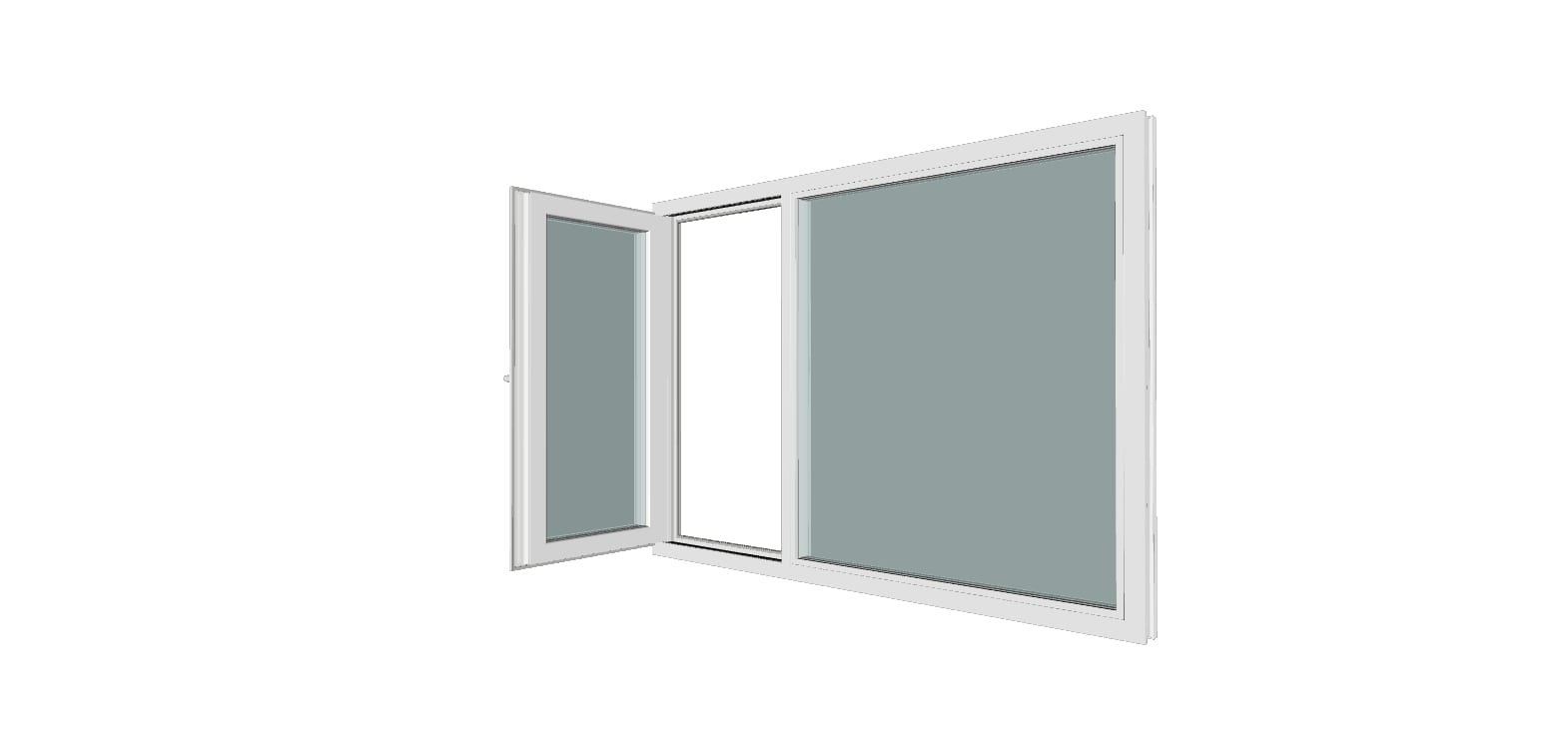 Fereastra termopan PVC, geam Clar + Low-E, alb, 5 camere, 160 x 116 cm, stanga, simpla deschidere, batanta  Gealan