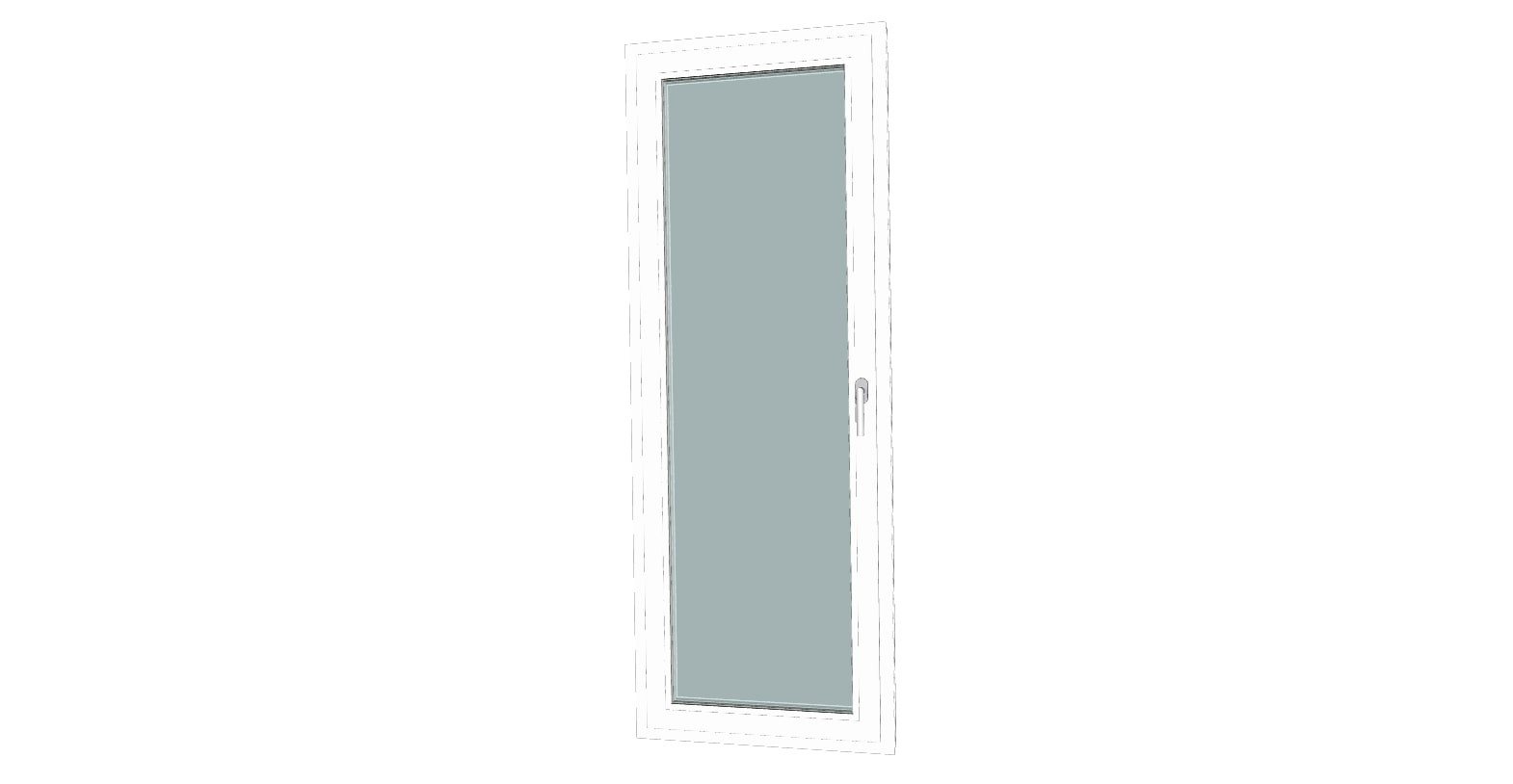 Usa termopan PVC interior/exterior, batanta, cu geam, 5, alb, stanga, simpla deschidere, 76 x 205 cm