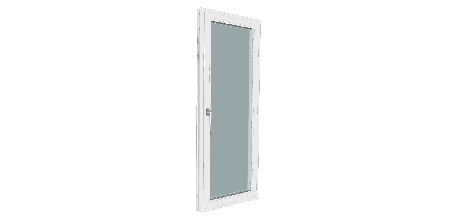 Usa termopan PVC interior/exterior, batanta, cu geam, 5, alb, dreapta, simpla deschidere, 76 x 205 cm