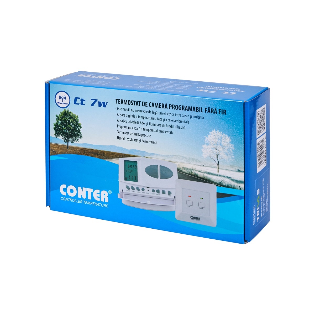 Termostat de camera programabil fara fir Conter CT7W