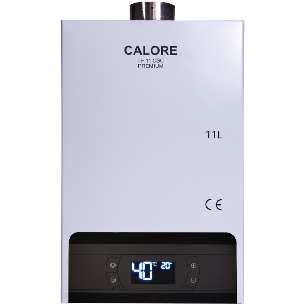 Instant apa calda pe gaz GPL/GN Calore Premium, 11l/min, 22kW, tiraj fortat, alb