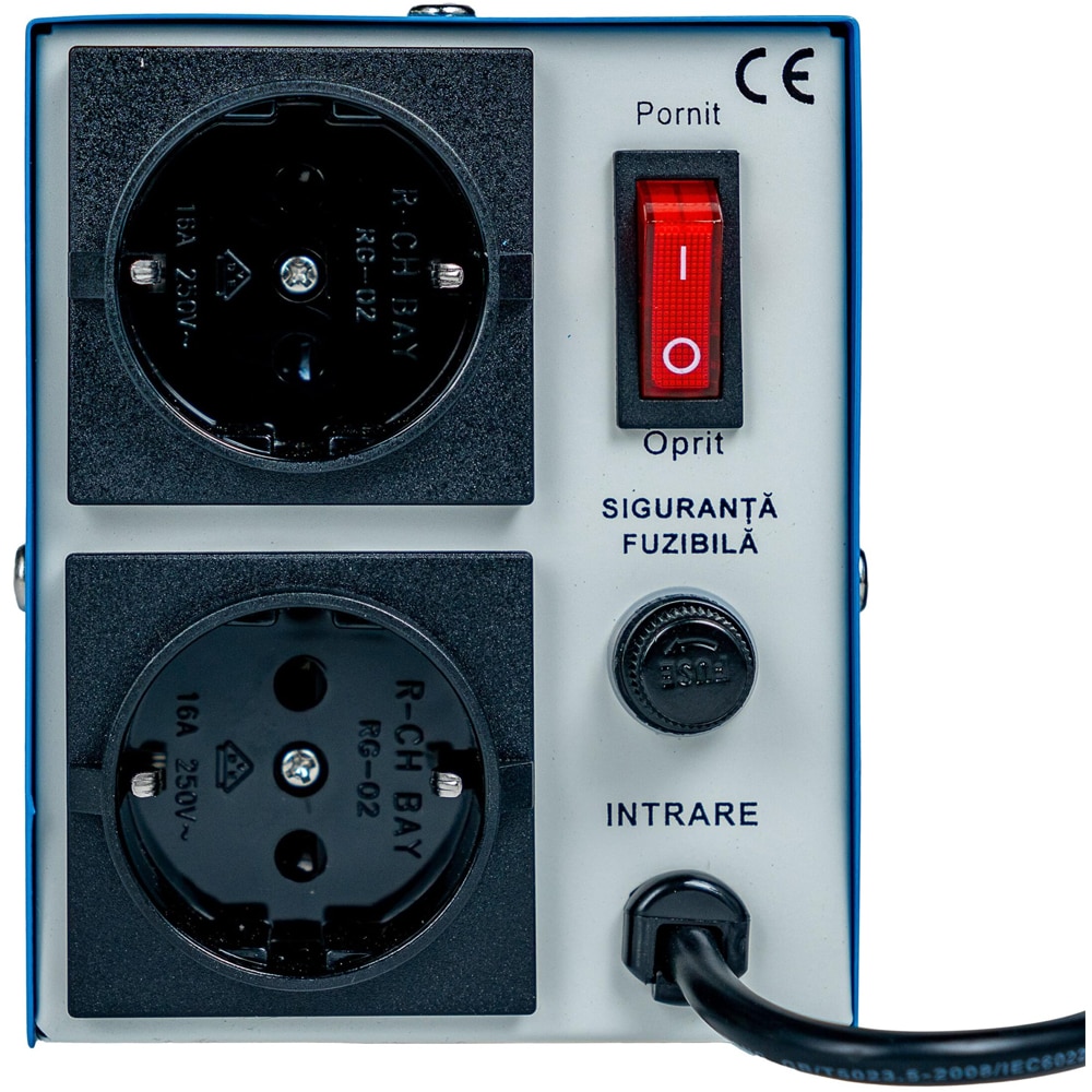 Stabilizator monofazic de tensiune cu releu Westech SVR-500 V2, 500VA (375W)