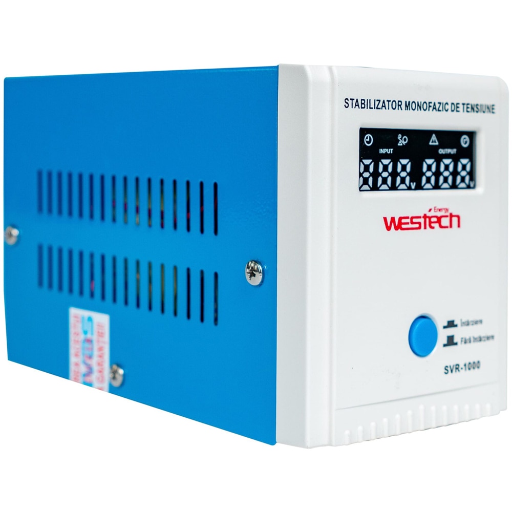 Stabilizator monofazic de tensiune cu releu Westech SVR-1000 (V2), 1000VA (750W)