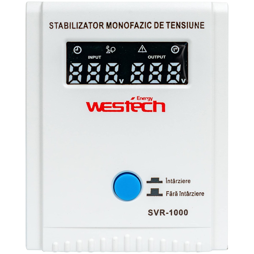 Stabilizator monofazic de tensiune cu releu Westech SVR-1000 (V2), 1000VA (750W)
