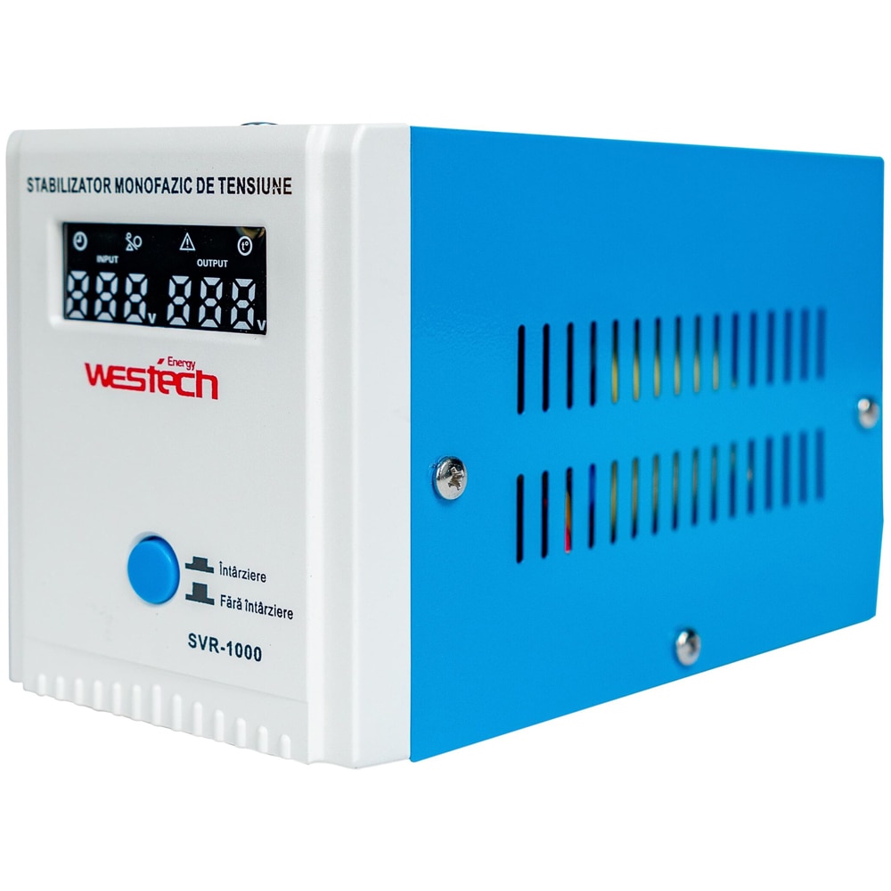Stabilizator monofazic de tensiune cu releu Westech SVR-1000 (V2), 1000VA (750W)