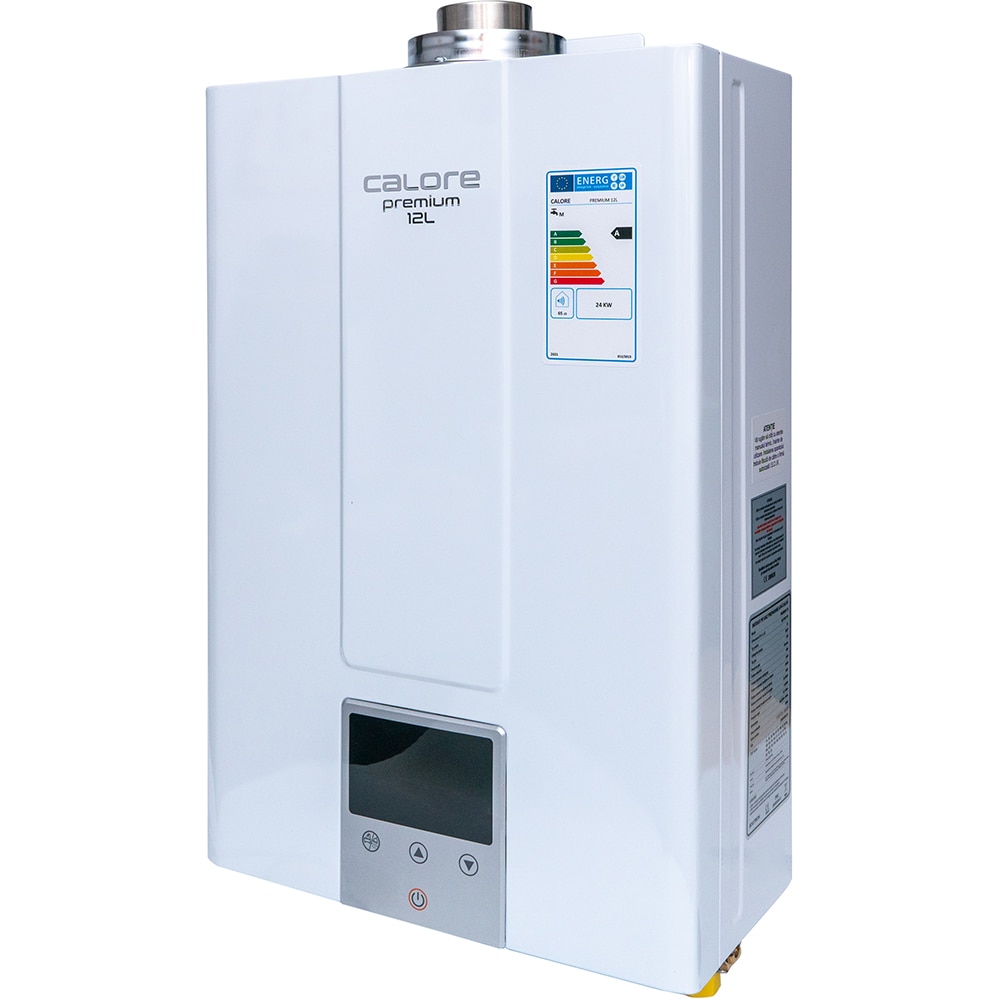 Instant pe gaz CALORE Premium, 24000W, 12/min, afisaj LED, alb