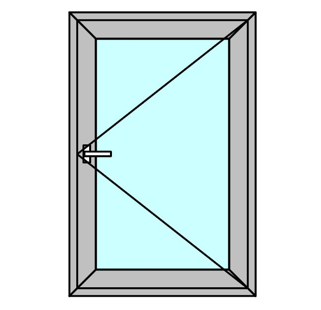 Fereastra termopan PVC, geam Float + Low-E, alb, 4 camere, 96 x 116 cm, stanga, simpla deschidere, batanta • Aplast