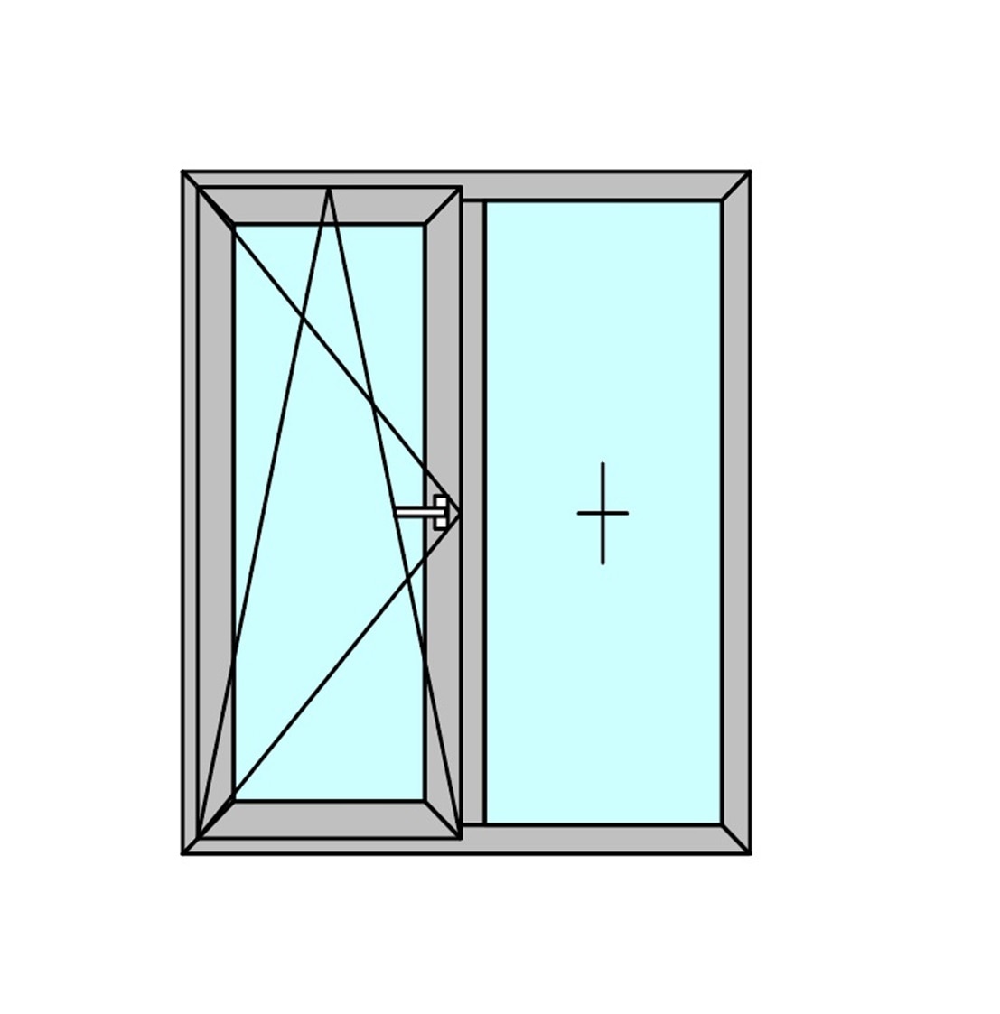 Fereastra termopan PVC, geam Float + Low-E, alb, 4 camere, 116 x 116 cm, stanga, simpla deschidere, batanta  Aplast