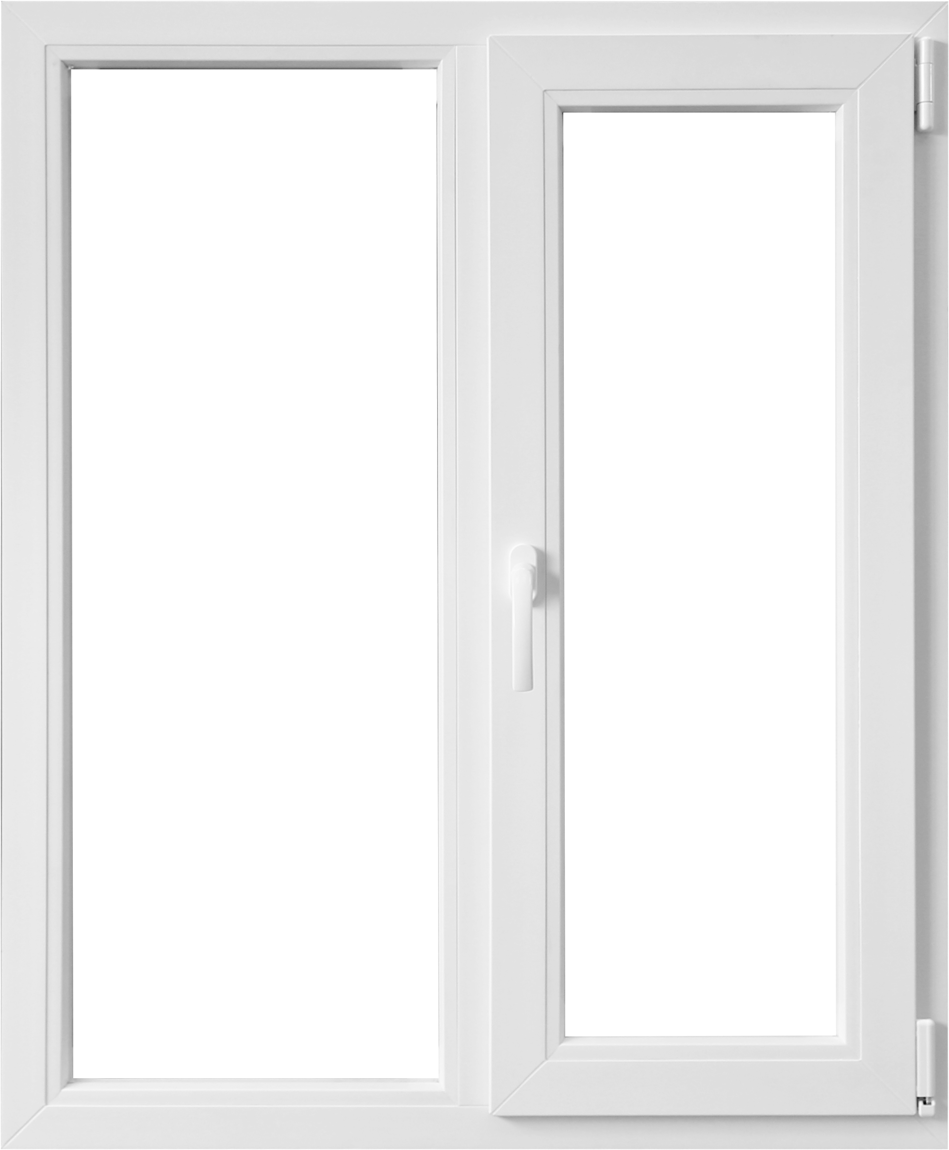 Fereastra termopan APLAST, PVC, 4 camere, 146 x 116 cm, deschidere fixa + batanta dreapta, alb