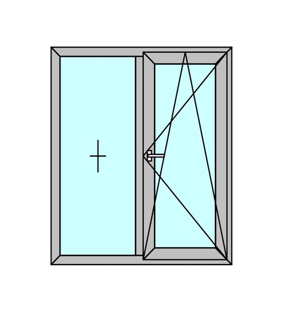 Fereastra termopan APLAST, PVC, 4 camere, 146 x 116 cm, deschidere fixa + batanta dreapta, alb