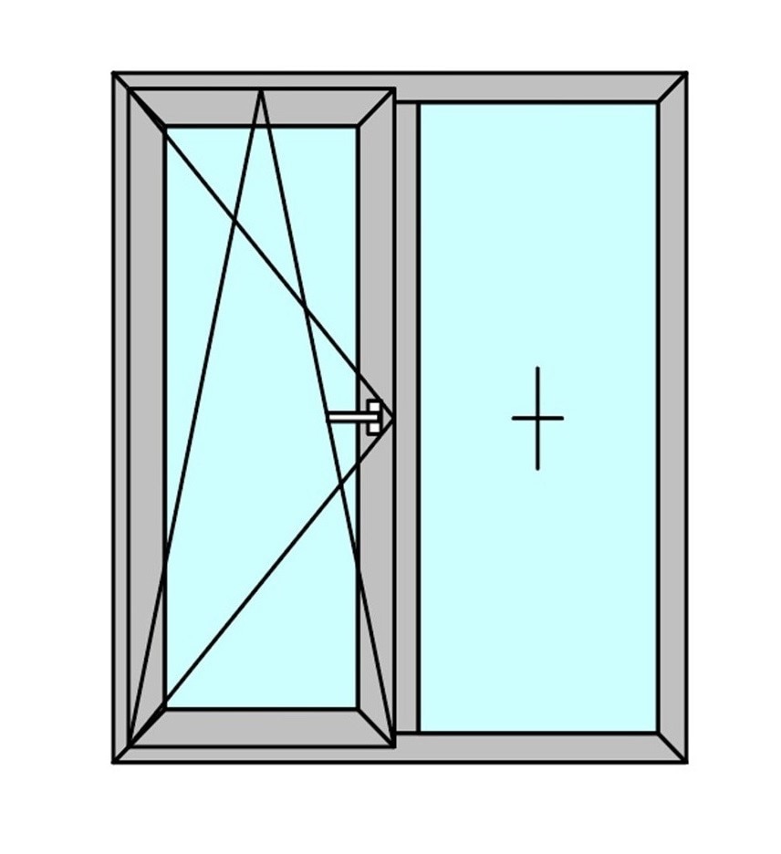 Fereastra termopan PVC, geam Float + Low-E, alb, 4 camere, 150 x 140 cm, stanga, simpla deschidere, batanta • Aplast