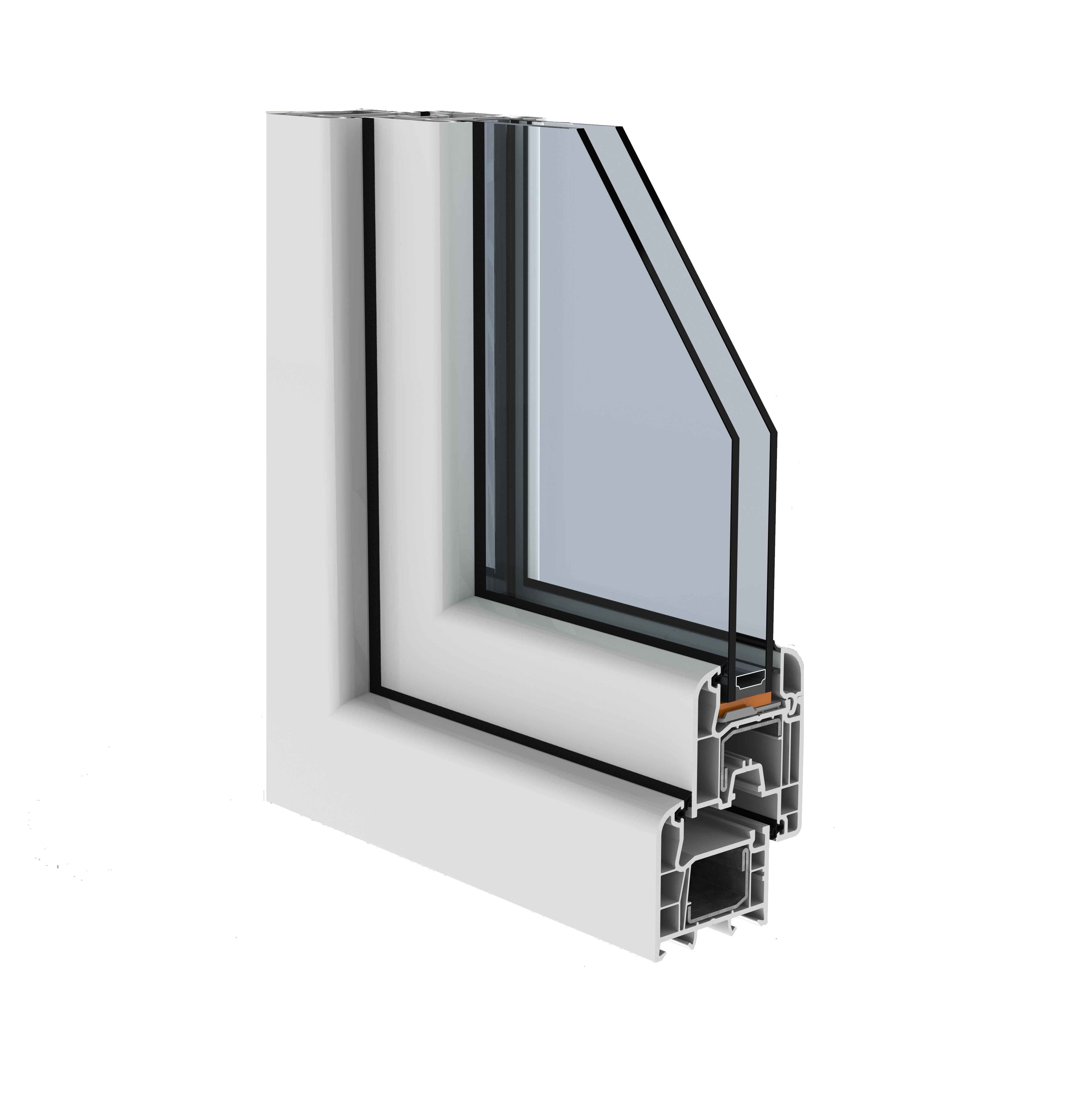 Fereastra termopan PVC, geam Float + Low-E, alb, 4 camere, 96 x 56 cm, simpla deschidere, oscilanta Aplast