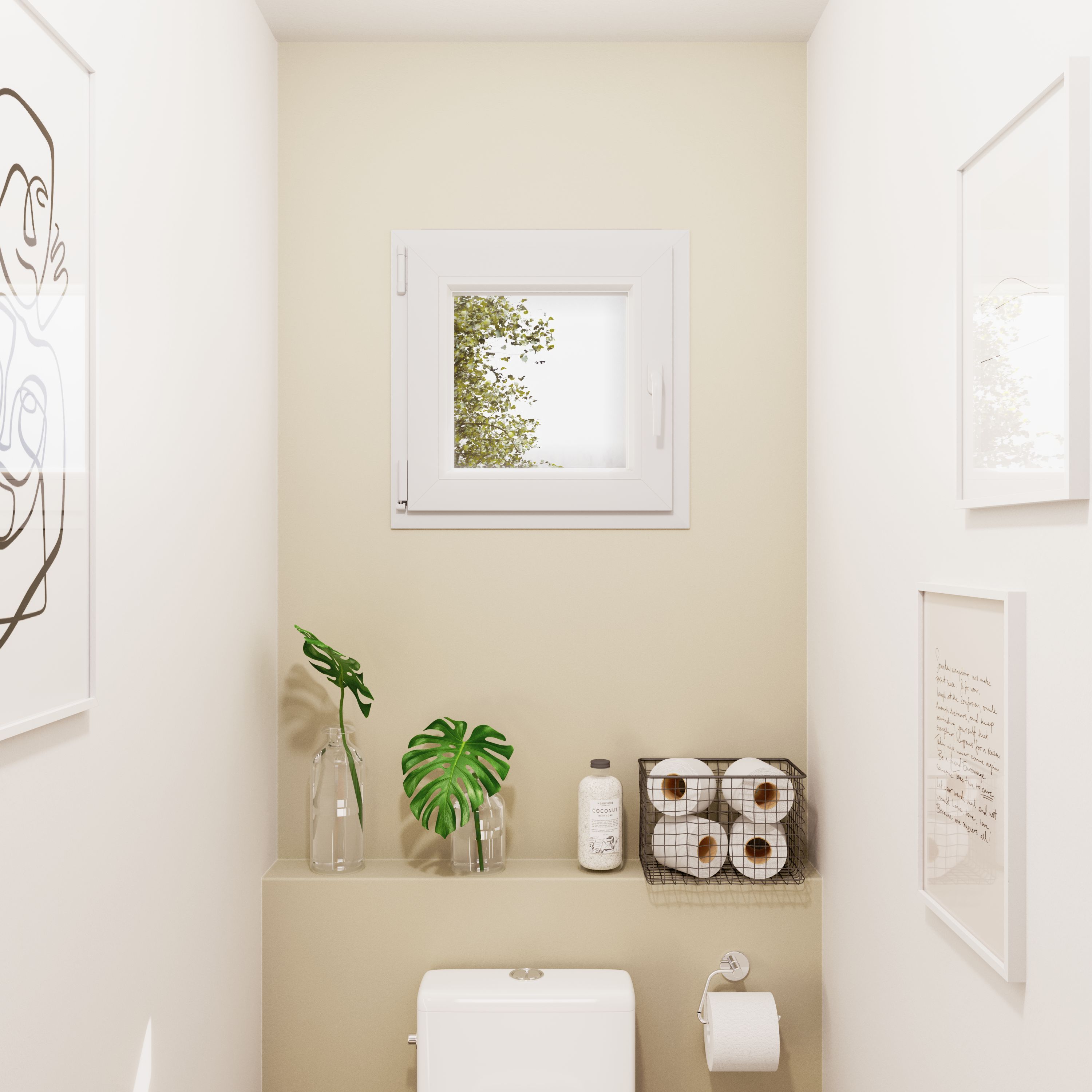 Fereastra termopan PVC, geam Float + Low-E, alb, 4 camere, 56 x 56 cm, stanga, dubla deschidere, oscilobatanta • Aplast