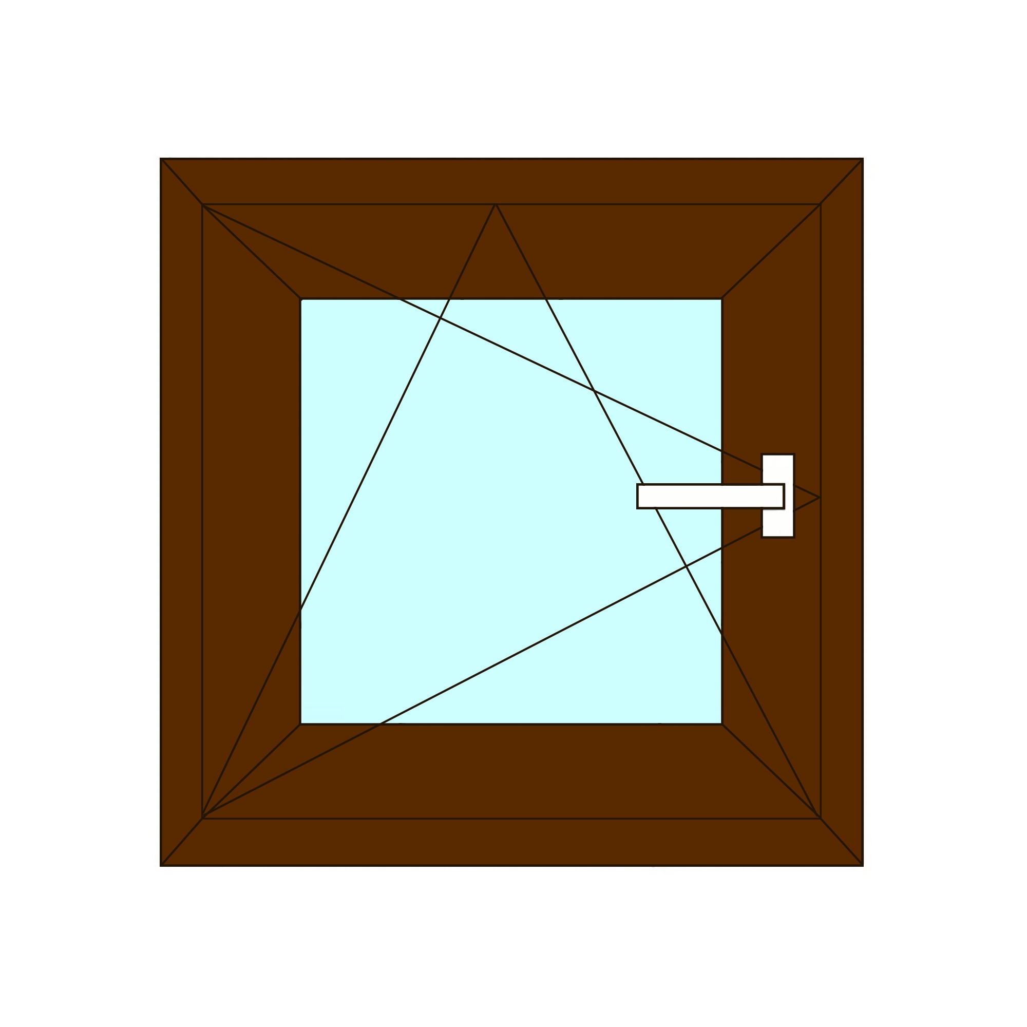 Fereastra termopan PVC, geam Float + Low-E, nuc, 6 camere, 56 x 56 cm, stanga, dubla deschidere, oscilobatanta Aplast
