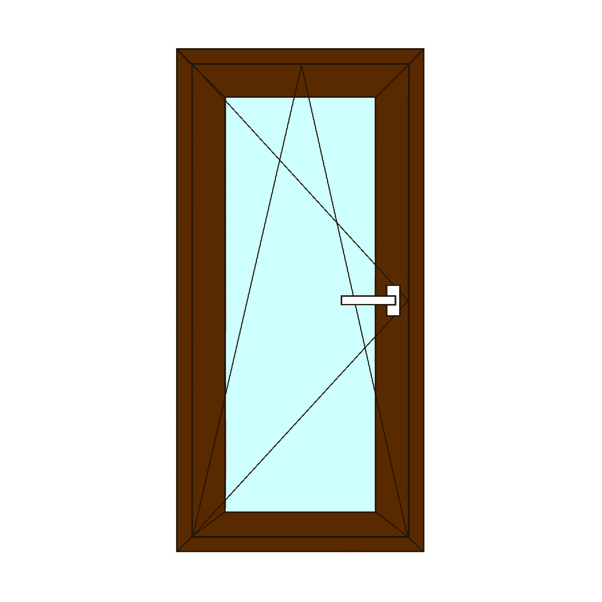 Fereastra termopan PVC, geam Float + Low-E, nuc, 6 camere, 56 x 86 cm, stanga, dubla deschidere, oscilobatanta • Aplast