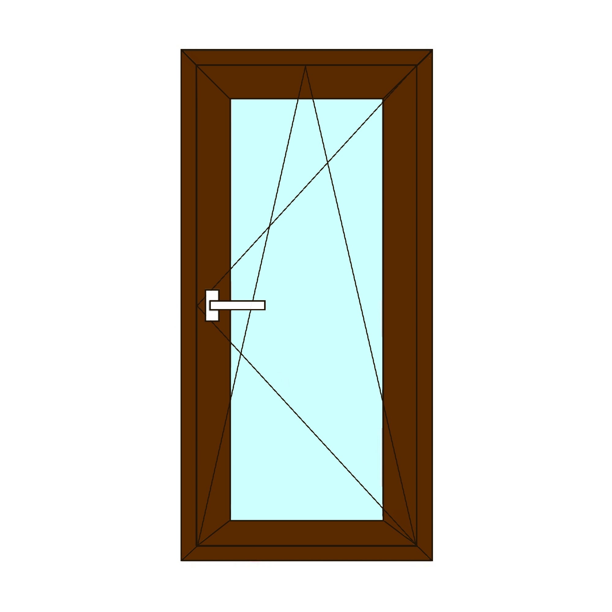 Fereastra termopan PVC, geam Float + Low-E, nuc, 6 camere, 56 x 86 cm, dreapta, dubla deschidere, oscilobatanta  Aplast