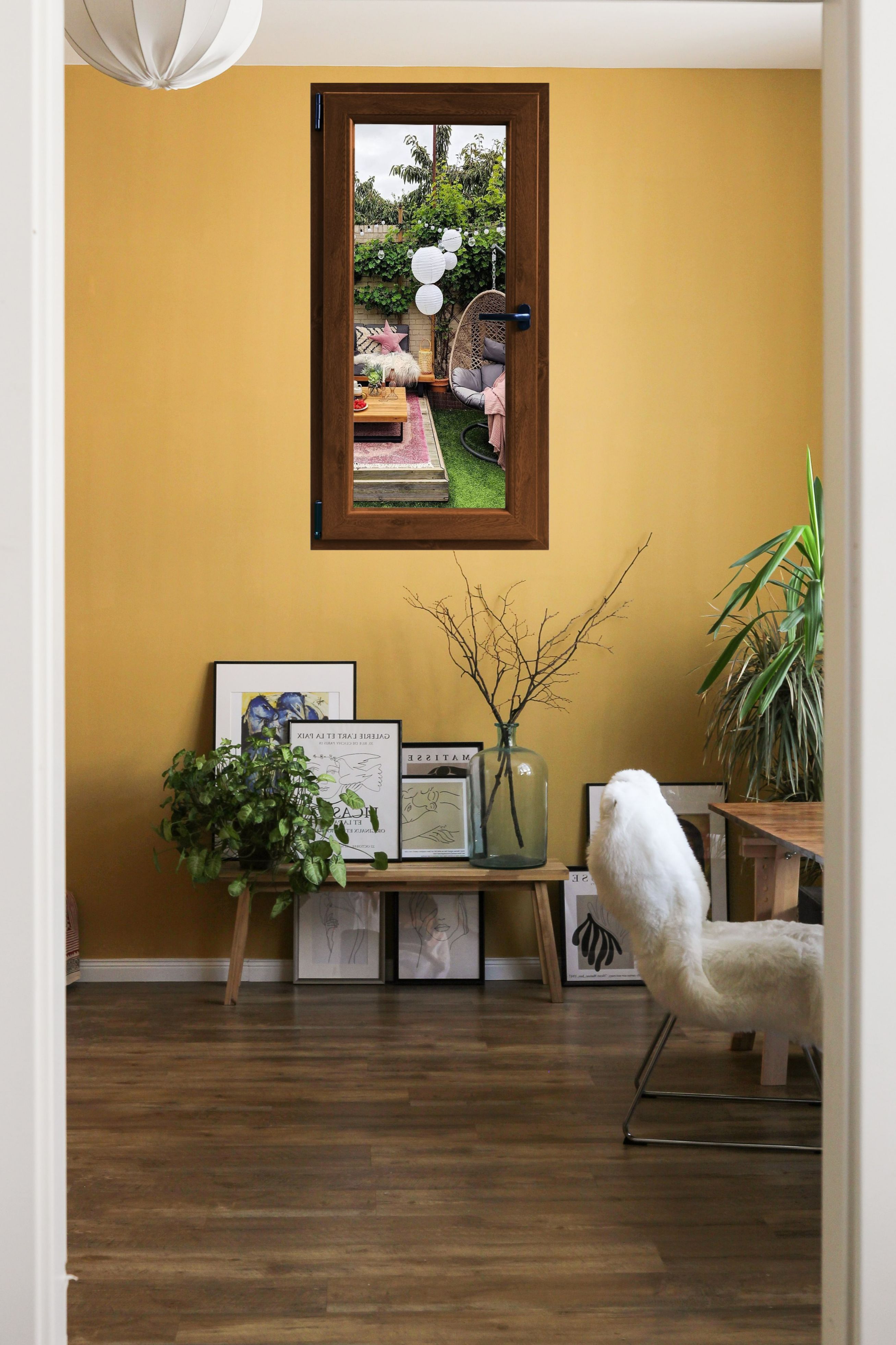 Fereastra termopan PVC, geam Float + Low-E, nuc, 6 camere, 56 x 116 cm, stanga, dubla deschidere, oscilobatanta Aplast