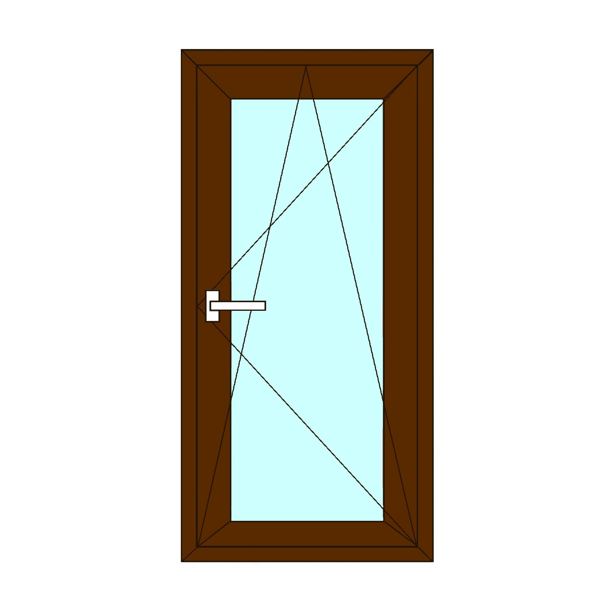 Fereastra termopan PVC, geam Float + Low-E, nuc, 6 camere, 56 x 116 cm, dreapta, dubla deschidere, oscilobatanta Aplast