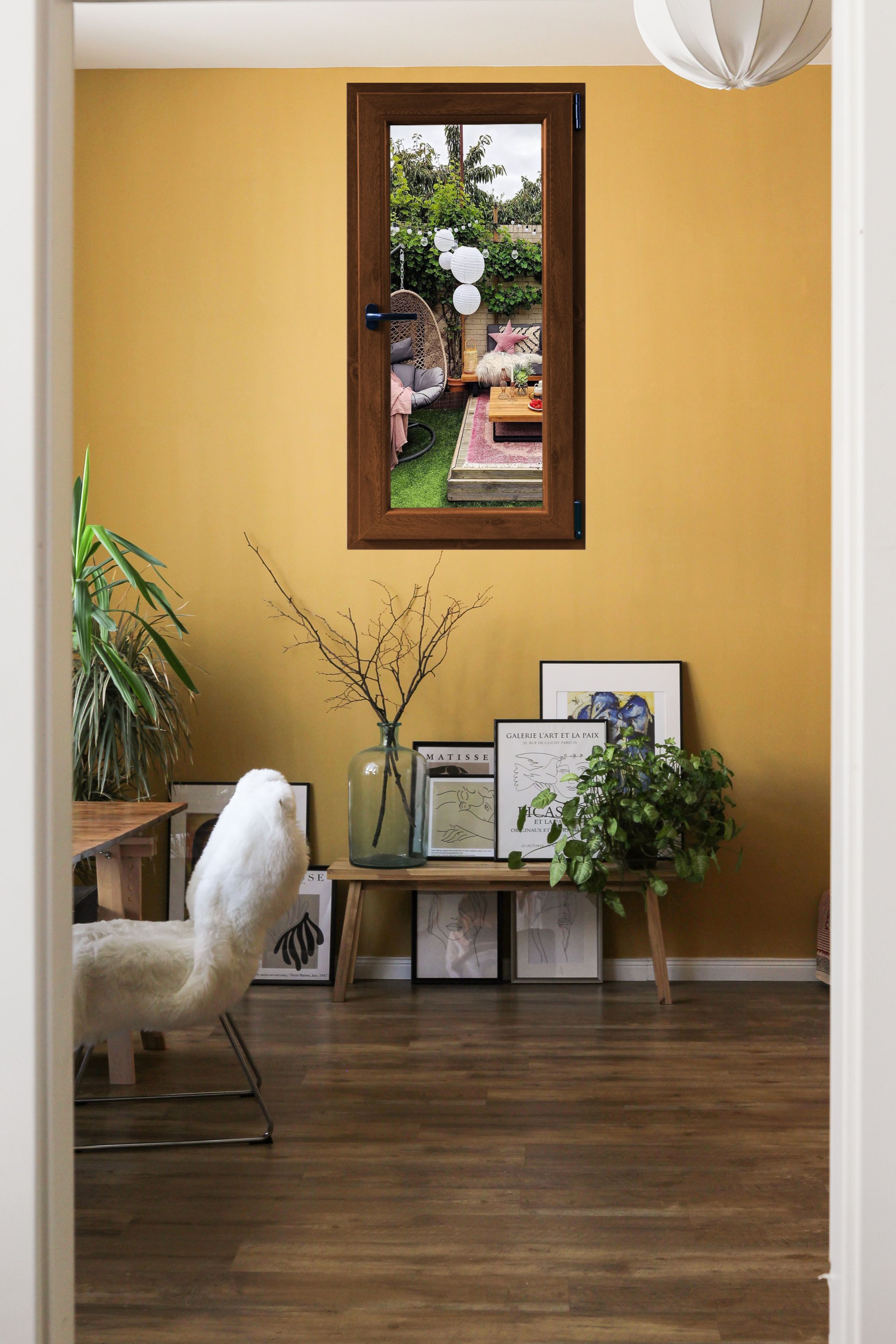 Fereastra termopan PVC, geam Float + Low-E, nuc, 6 camere, 86 x 116 cm, dreapta, dubla deschidere, oscilobatanta  Aplast