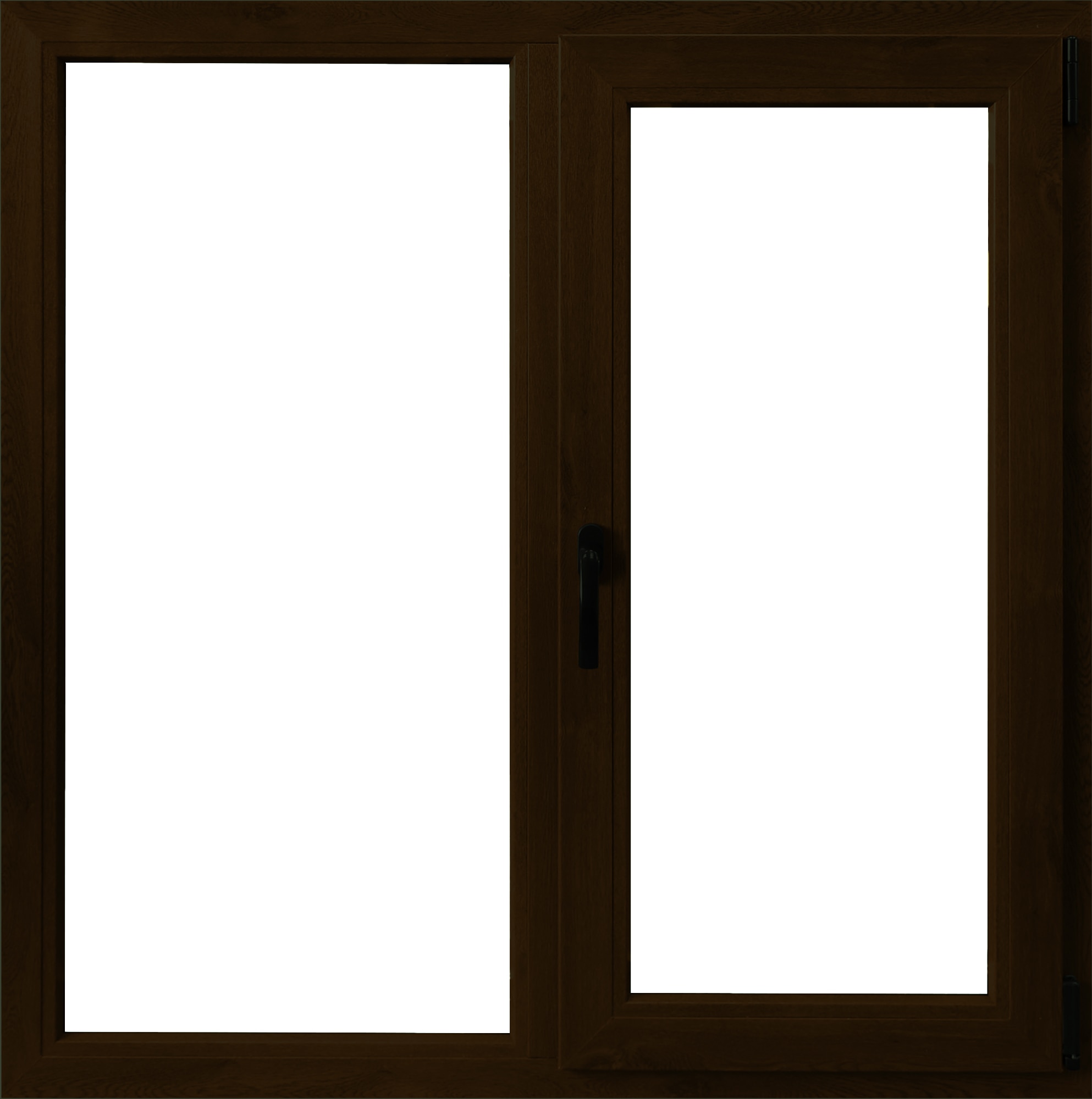 Fereastra termopan PVC, geam Float + Low-E, nuc, 6 camere, 116 x 116 cm, dreapta, dubla deschidere, fixa + oscilobatanta  Aplast