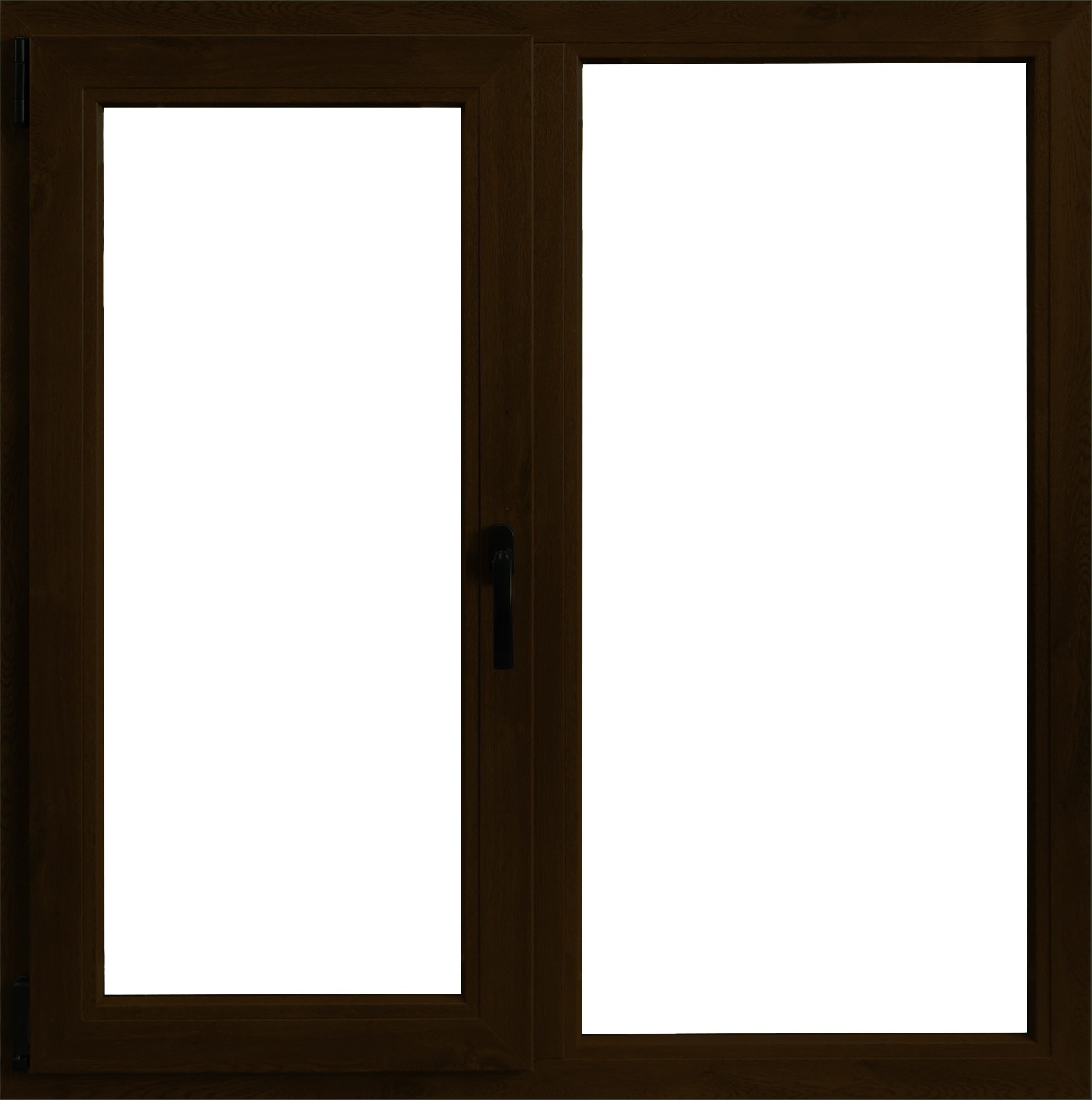 Fereastra termopan PVC, geam Float + Low-E, nuc, 6 camere, 136 x 116 cm, stanga, dubla deschidere, fixa + oscilobatanta Aplast