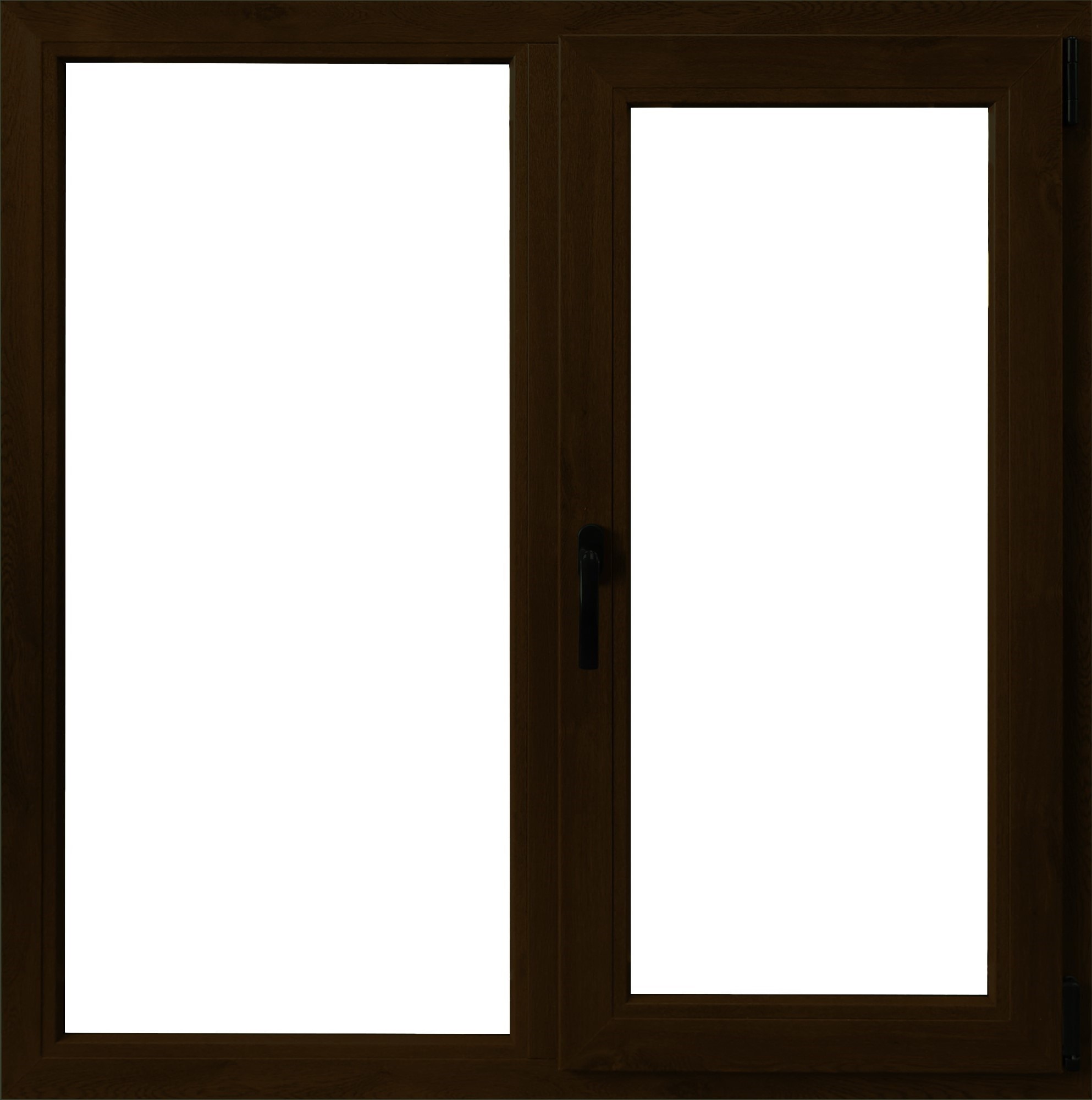 Fereastra termopan PVC, geam Float + Low-E, nuc, 6 camere, 146 x 116 cm, dreapta, dubla deschidere, fixa + oscilobatanta Aplast