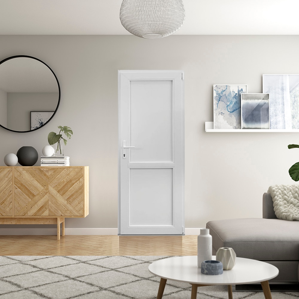 Usa termopan PVC exterior, batanta, plina, 4 C, alb, stanga, simpla deschidere, 88 x 205 cm • Aplast