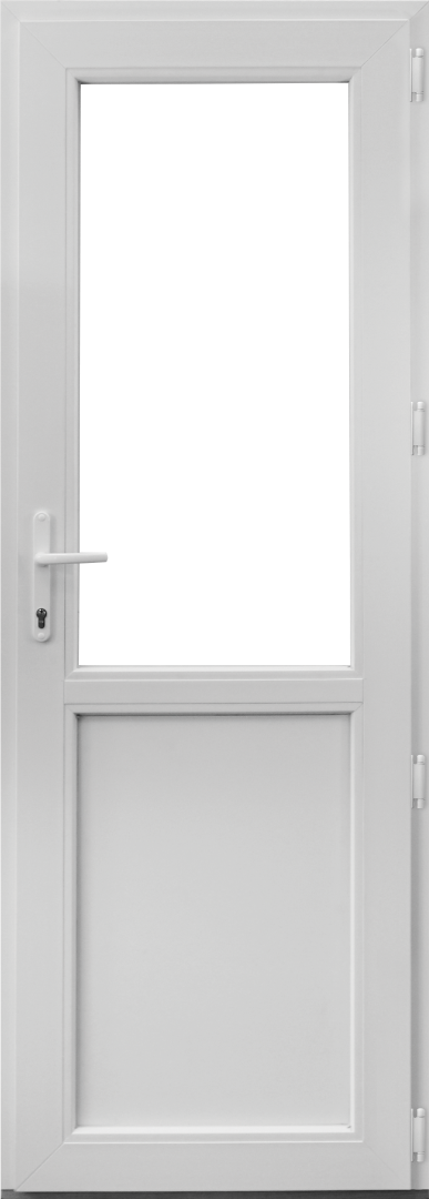 Usa termopan PVC exterior, batanta, cu geam, 4 C, 2/3, alb, dreapta, simpla deschidere, 88 x 205 cm  Aplast