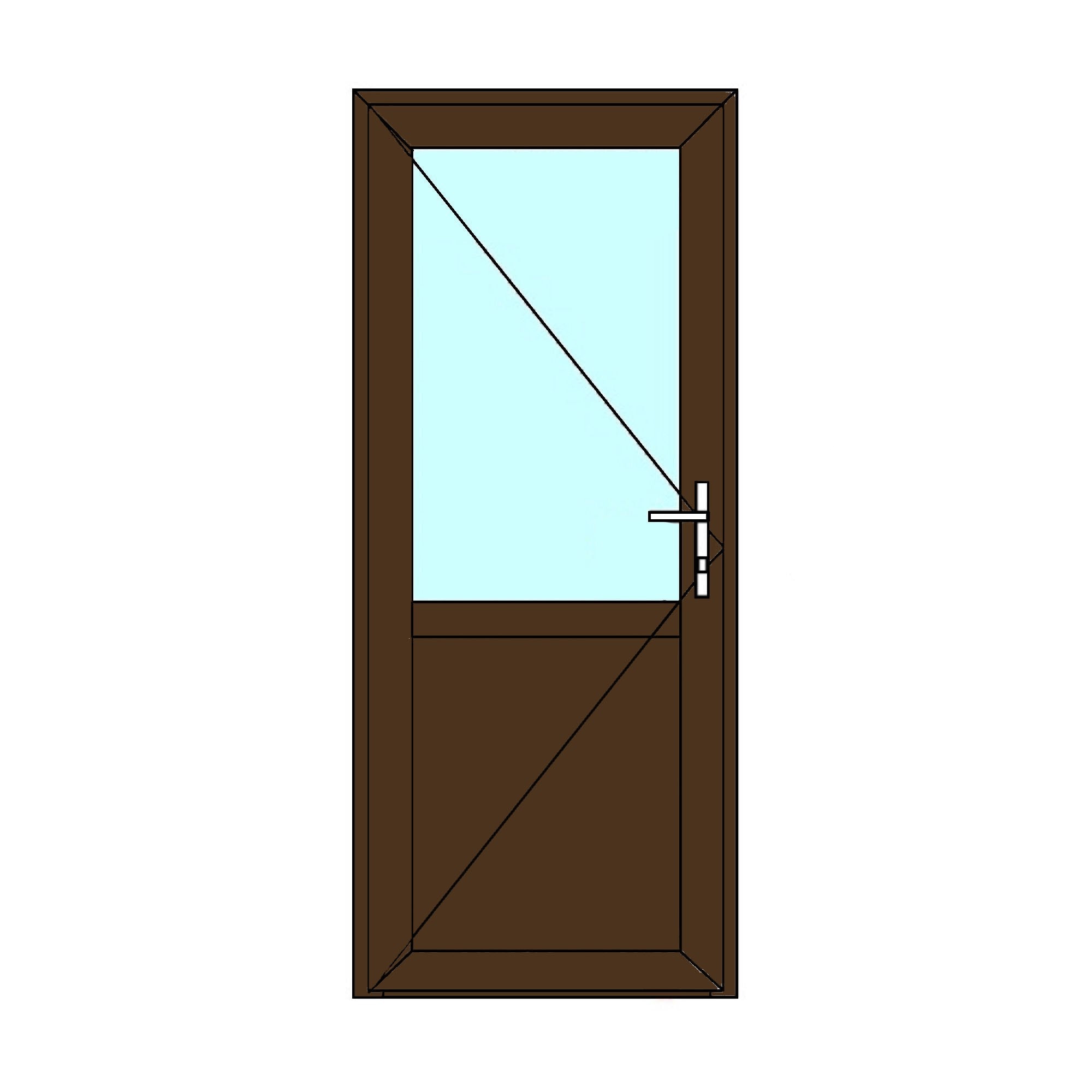 Usa PVC, nuc, 6 camere, 88 x 205 cm, dreapta