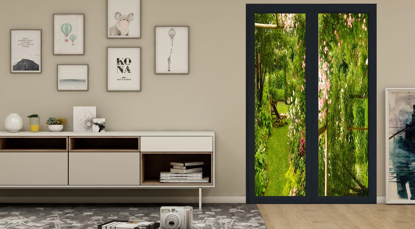 Usa termopan PVC exterior, batanta, cu geam, 6 C, gri, dreapta, simpla deschidere, 205 x 120 cm  Aplast