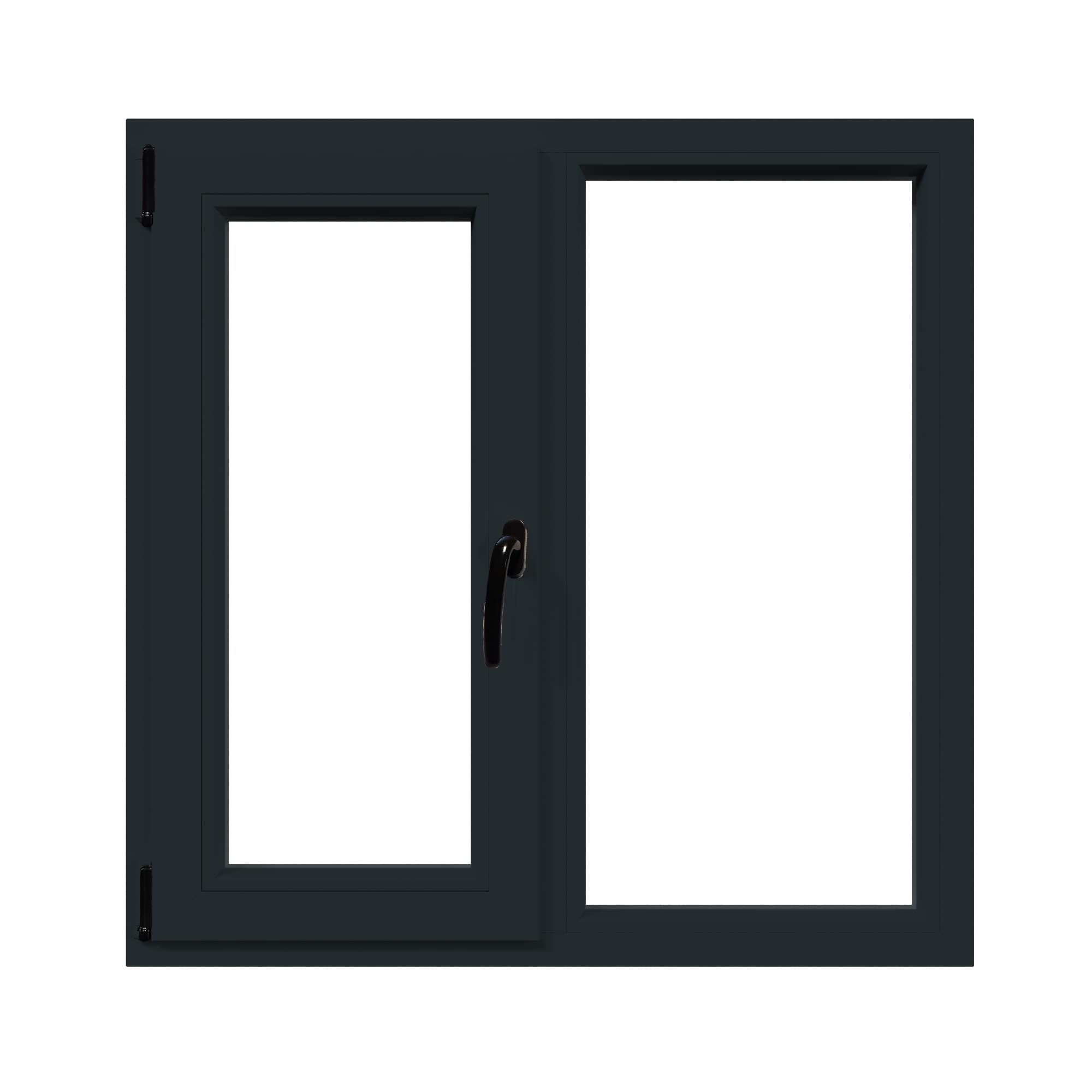 Fereastra termopan PVC, geam Float + Low-E, gri, 6 camere, 116 x 116 cm, dreapta, dubla deschidere, fixa + oscilobatanta  Aplast