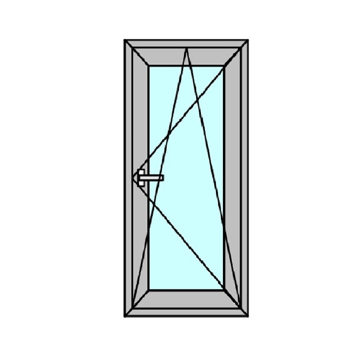 Fereastra termopan PVC, geam Float + Low-E, alb, 4 camere, 56 x 116 cm, dreapta, dubla deschidere, oscilobatanta • Aplast