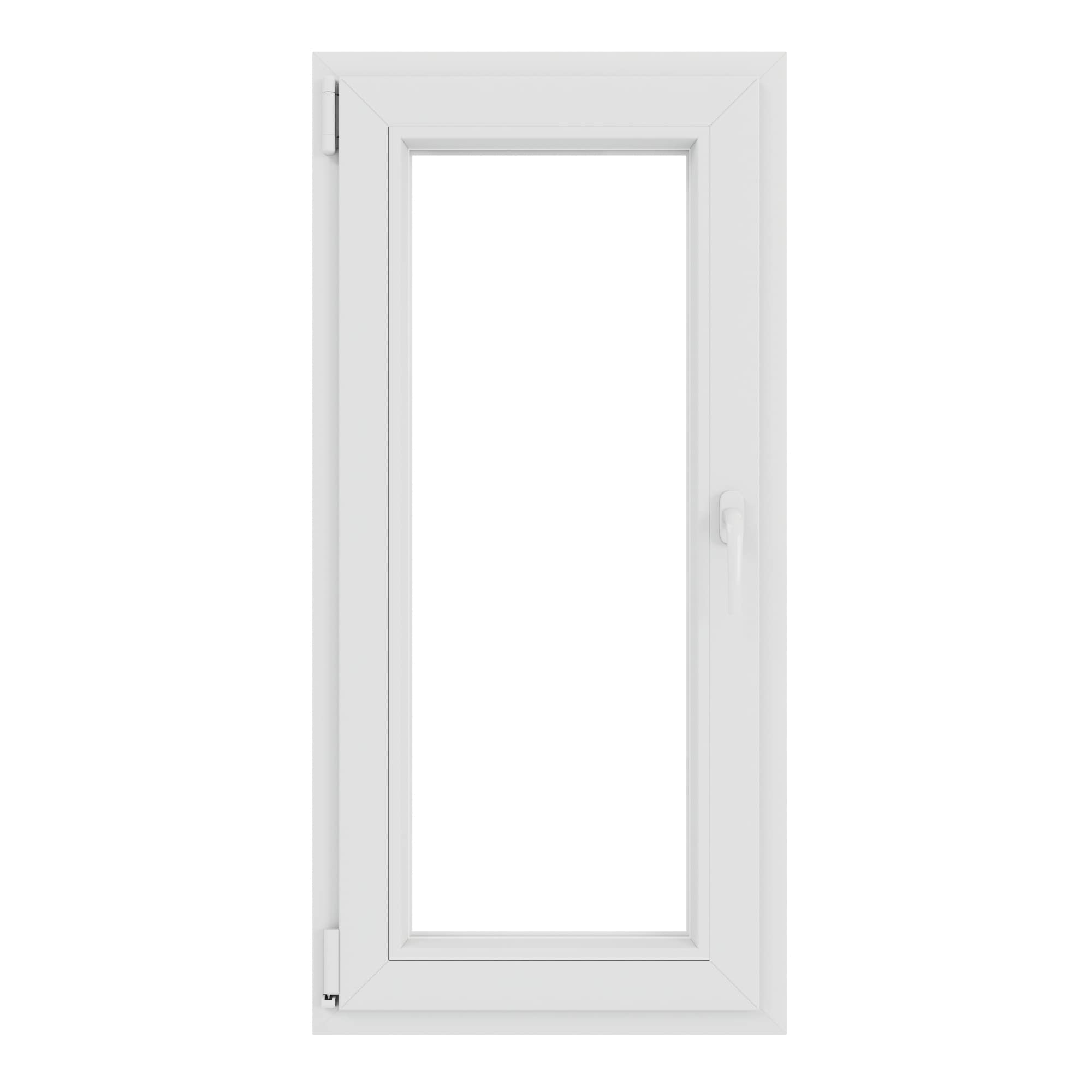 Fereastra termopan PVC, geam Float + Low-E, alb, 4 camere, 56 x 116 cm, stanga, dubla deschidere, oscilobatanta  Aplast