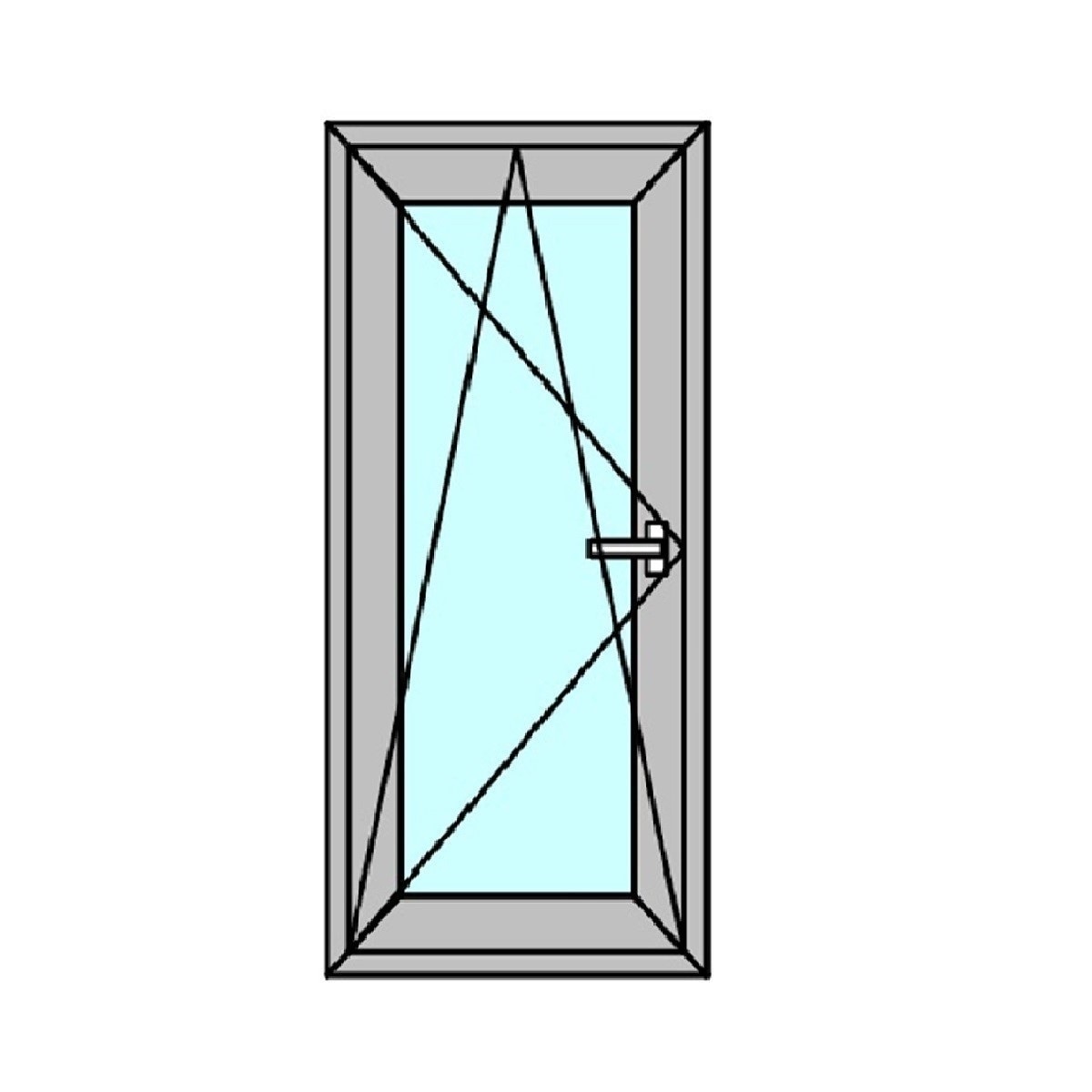 Fereastra termopan PVC, geam Float + Low-E, alb, 4 camere, 56 x 116 cm, stanga, dubla deschidere, oscilobatanta  Aplast