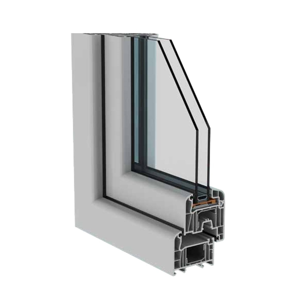 Fereastra termopan PVC, geam Float + Low-E, alb, 4 camere, 56 x 116 cm, stanga, dubla deschidere, oscilobatanta  Aplast