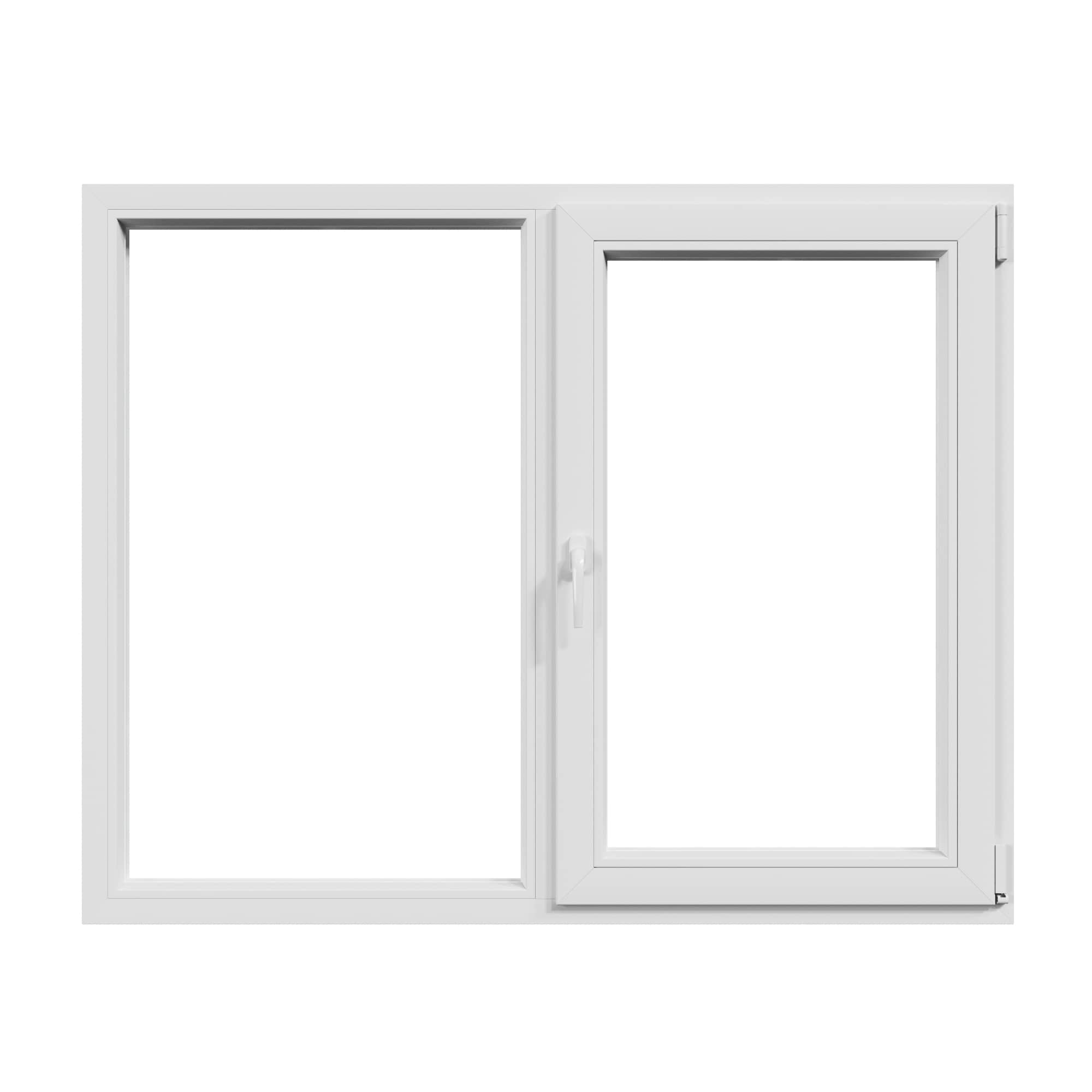 Fereastra termopan PVC, geam Float + Low-E, alb, 4 camere, 136 x 116 cm, dreapta, dubla deschidere, fixa + oscilobatanta • Aplast