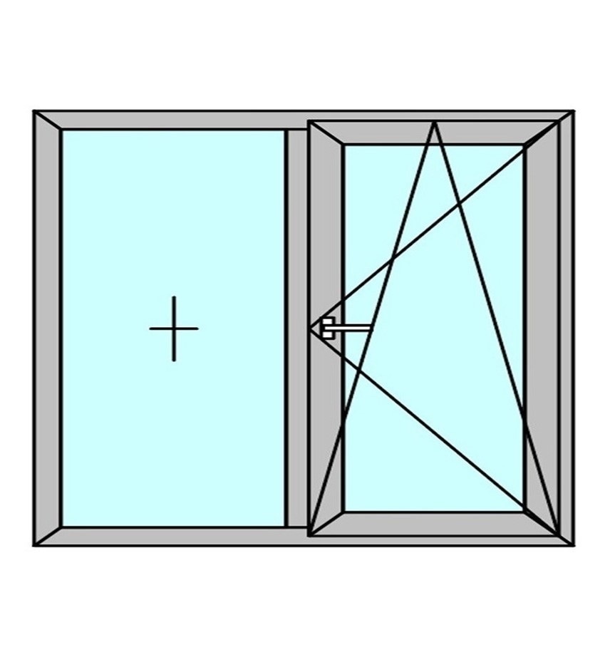 Fereastra termopan PVC, geam Float + Low-E, alb, 4 camere, 136 x 116 cm, dreapta, dubla deschidere, fixa + oscilobatanta • Aplast
