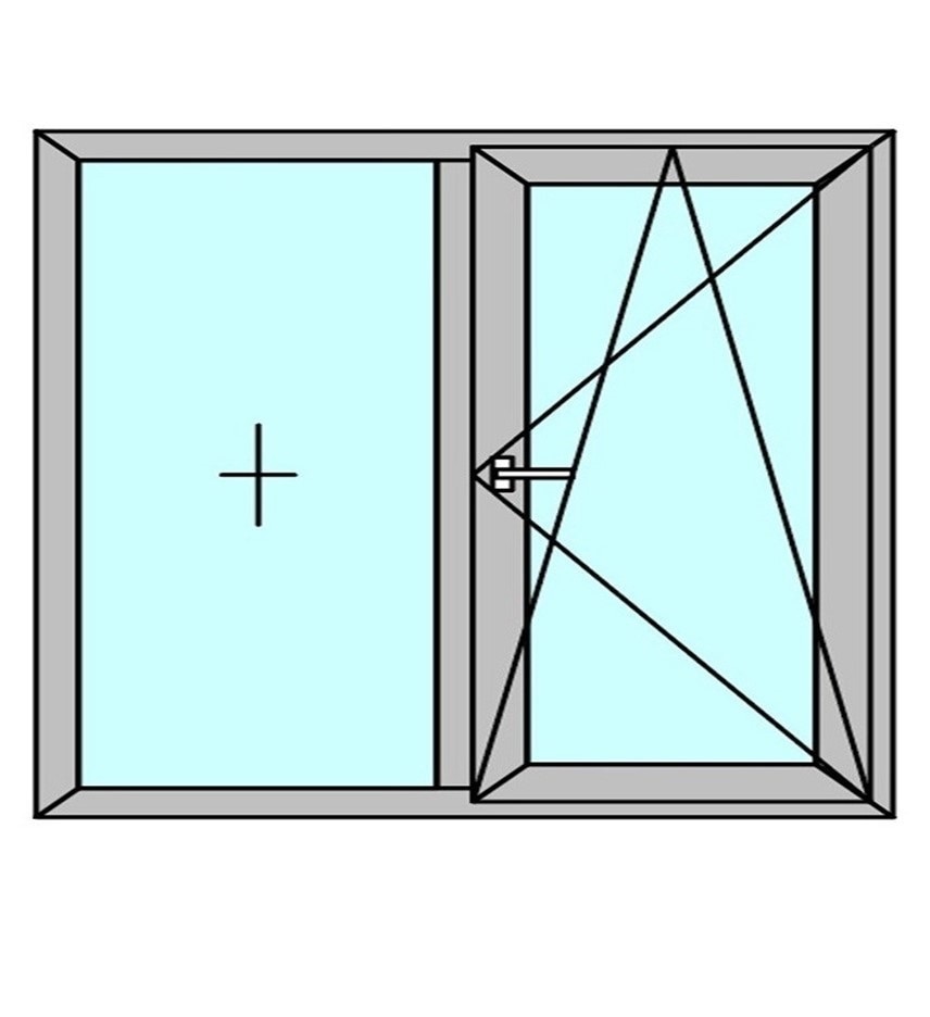 Fereastra termopan PVC, geam Float + Low-E, alb, 4 camere, 146 x 116 cm, dreapta, dubla deschidere, fixa + oscilobatanta • Aplast