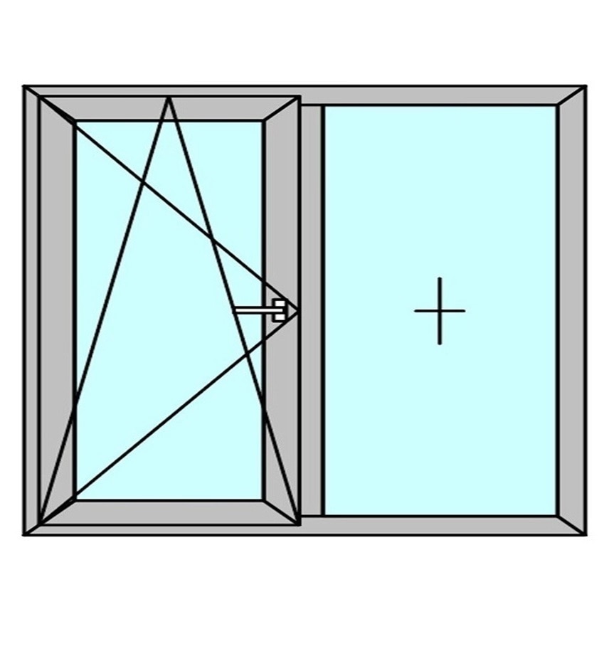 Fereastra termopan PVC, geam Float + Low-E, alb, 4 camere, 146 x 116 cm, stanga, dubla deschidere, fixa + oscilobatanta • Aplast