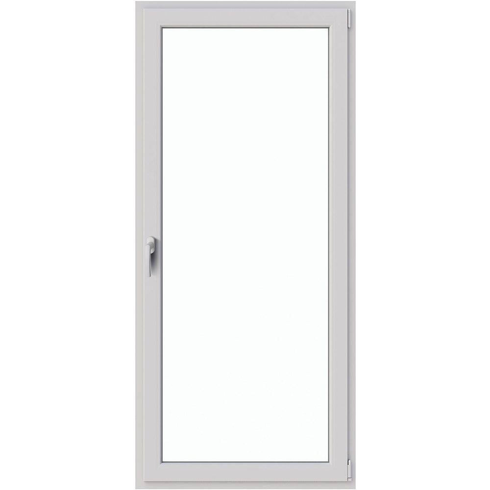 Usa exterior APLAST, cu geam, dreapta, PVC, 88 x 192 cm, alb